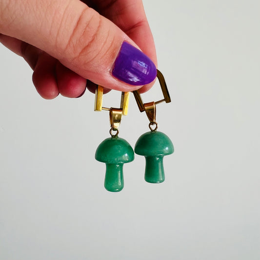 AVENTURINE MUSHROOM EARRINGS