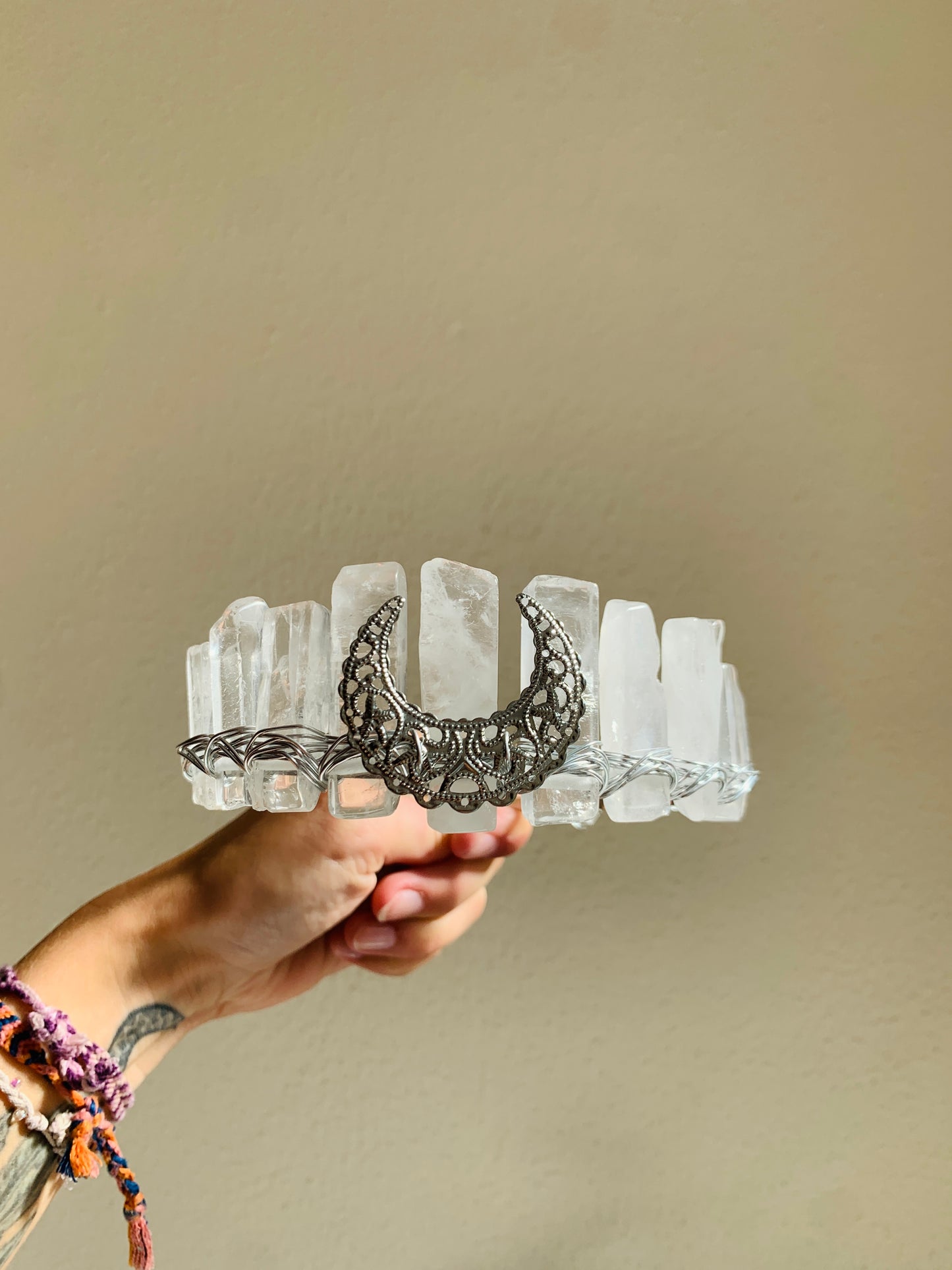 CLEAR QUARTZ CRYSTAL FAIRY CROWN