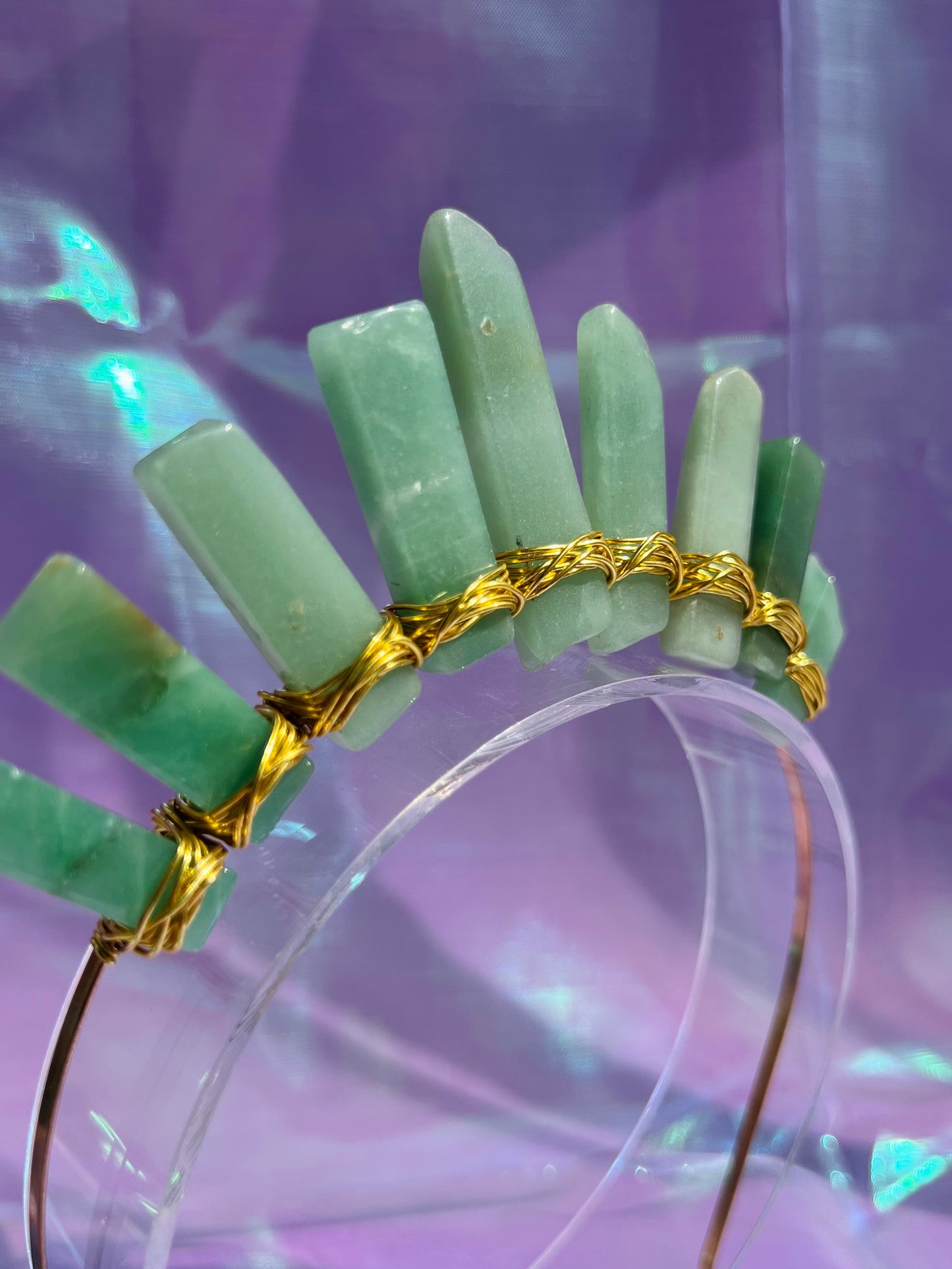 GREEN AVENTURINE SMALL GODDESS CRYSTAL CROWN