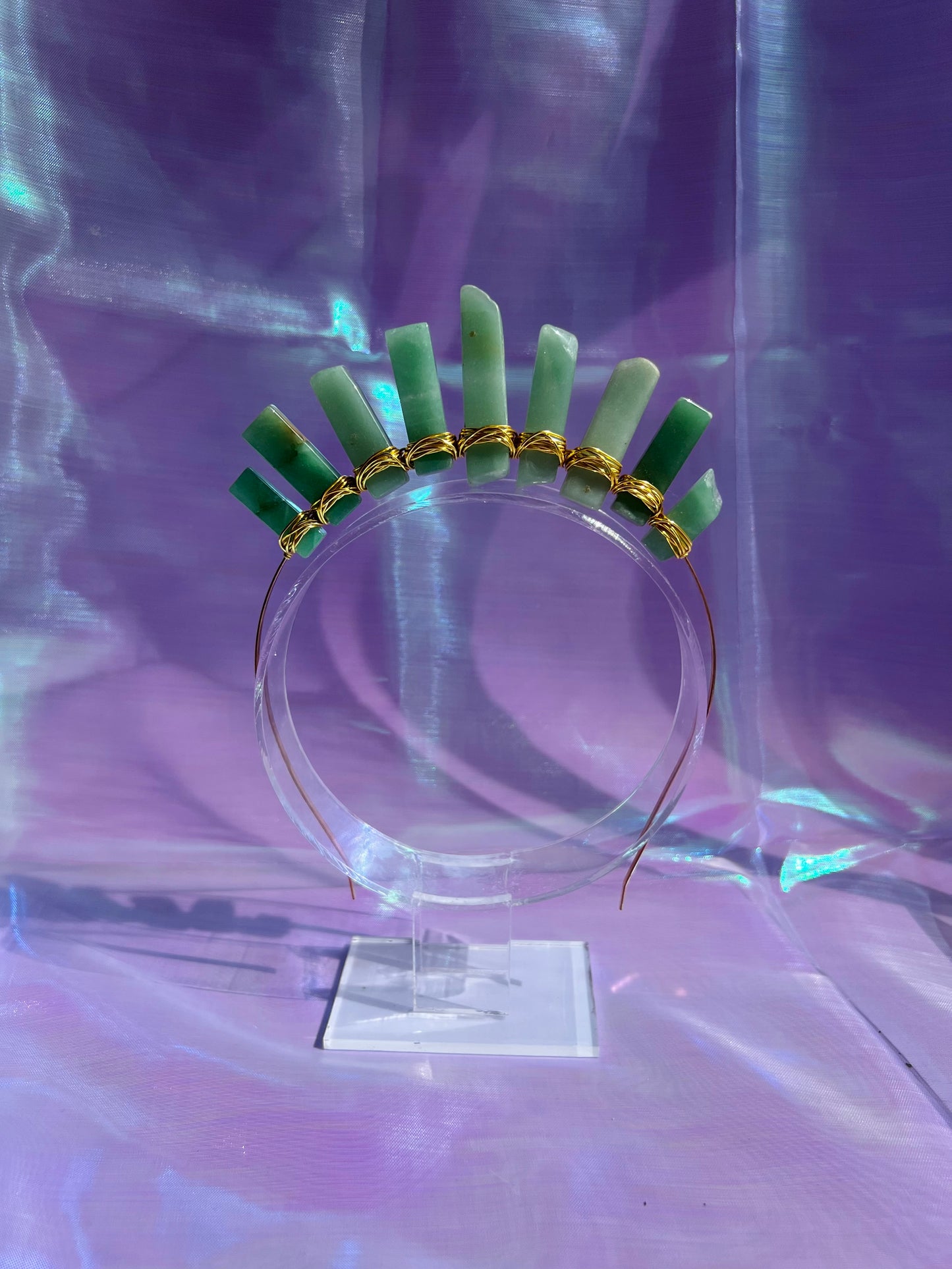 GREEN AVENTURINE SMALL GODDESS CRYSTAL CROWN