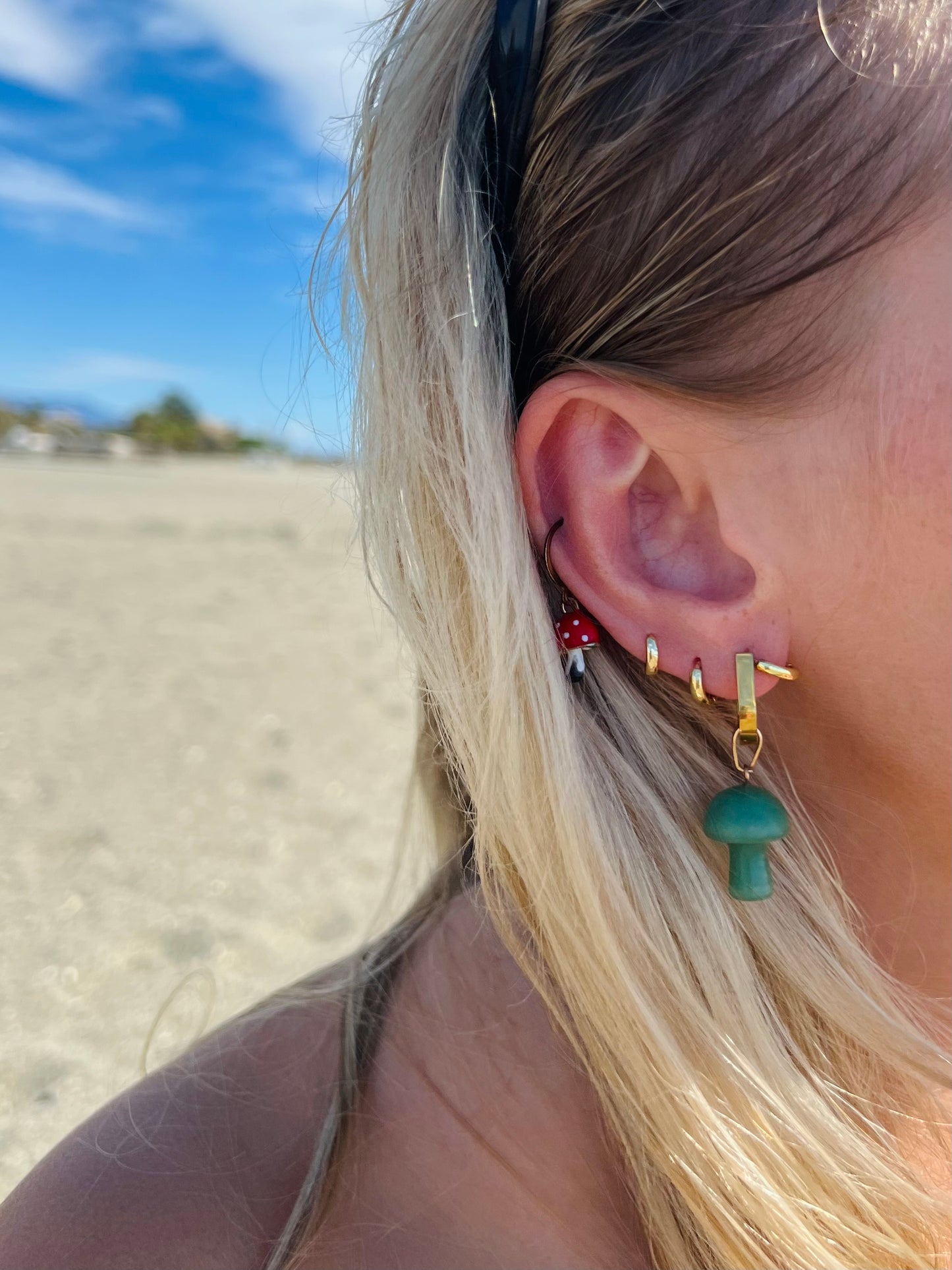 AVENTURINE MUSHROOM EARRINGS