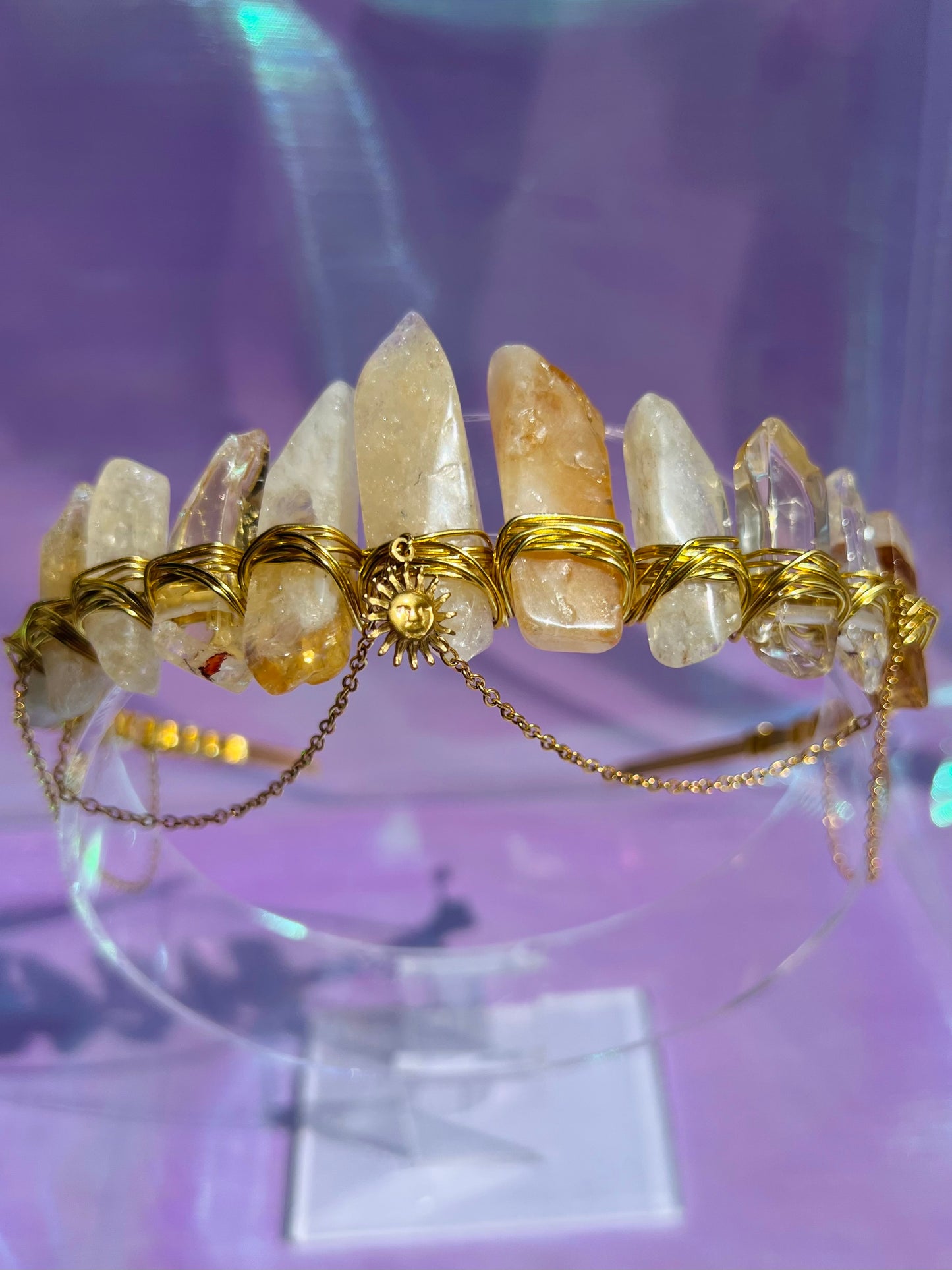 CITRINE SUN GOLD CRYSTAL CROWN