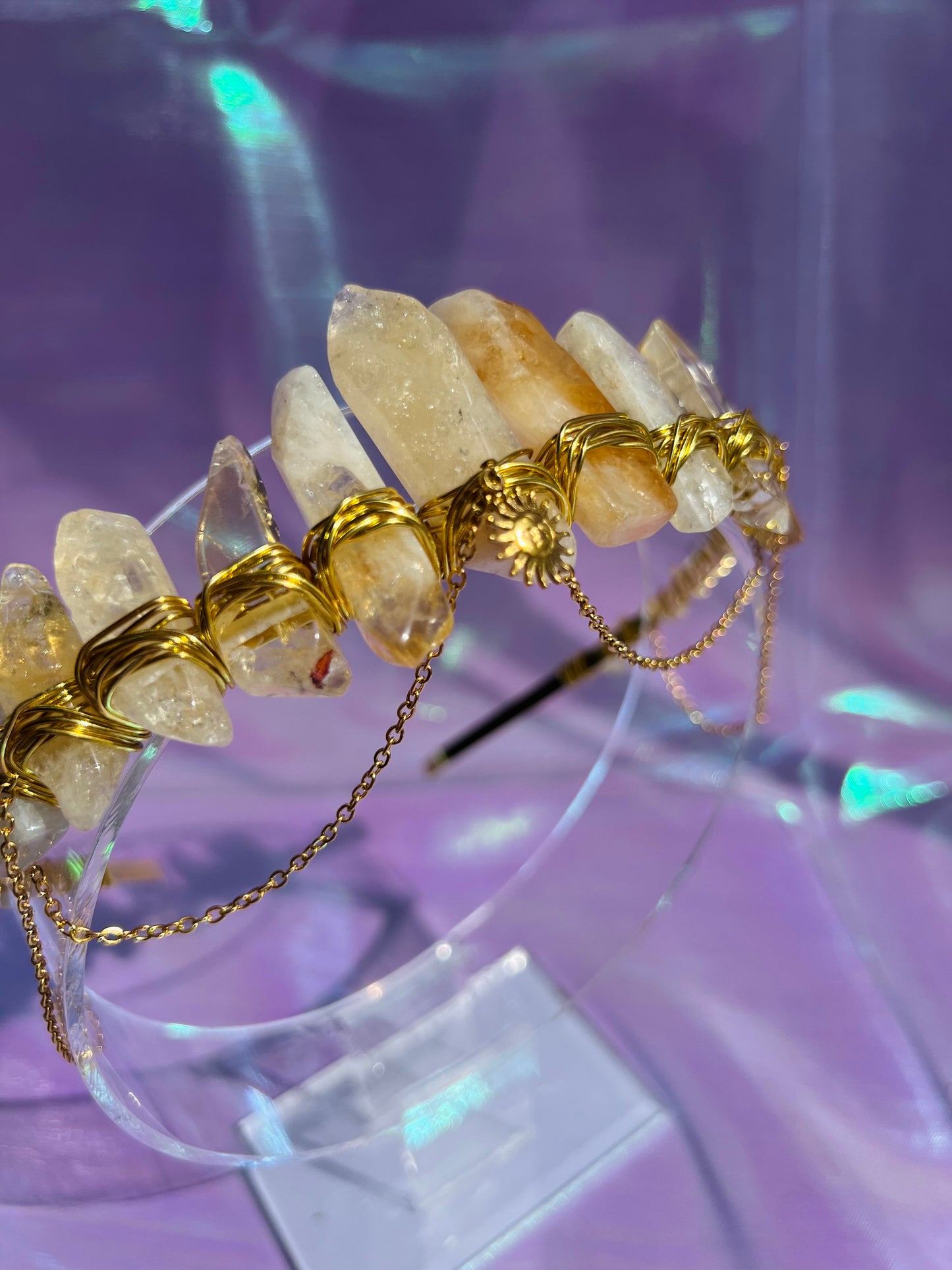 CITRINE SUN GOLD CRYSTAL CROWN
