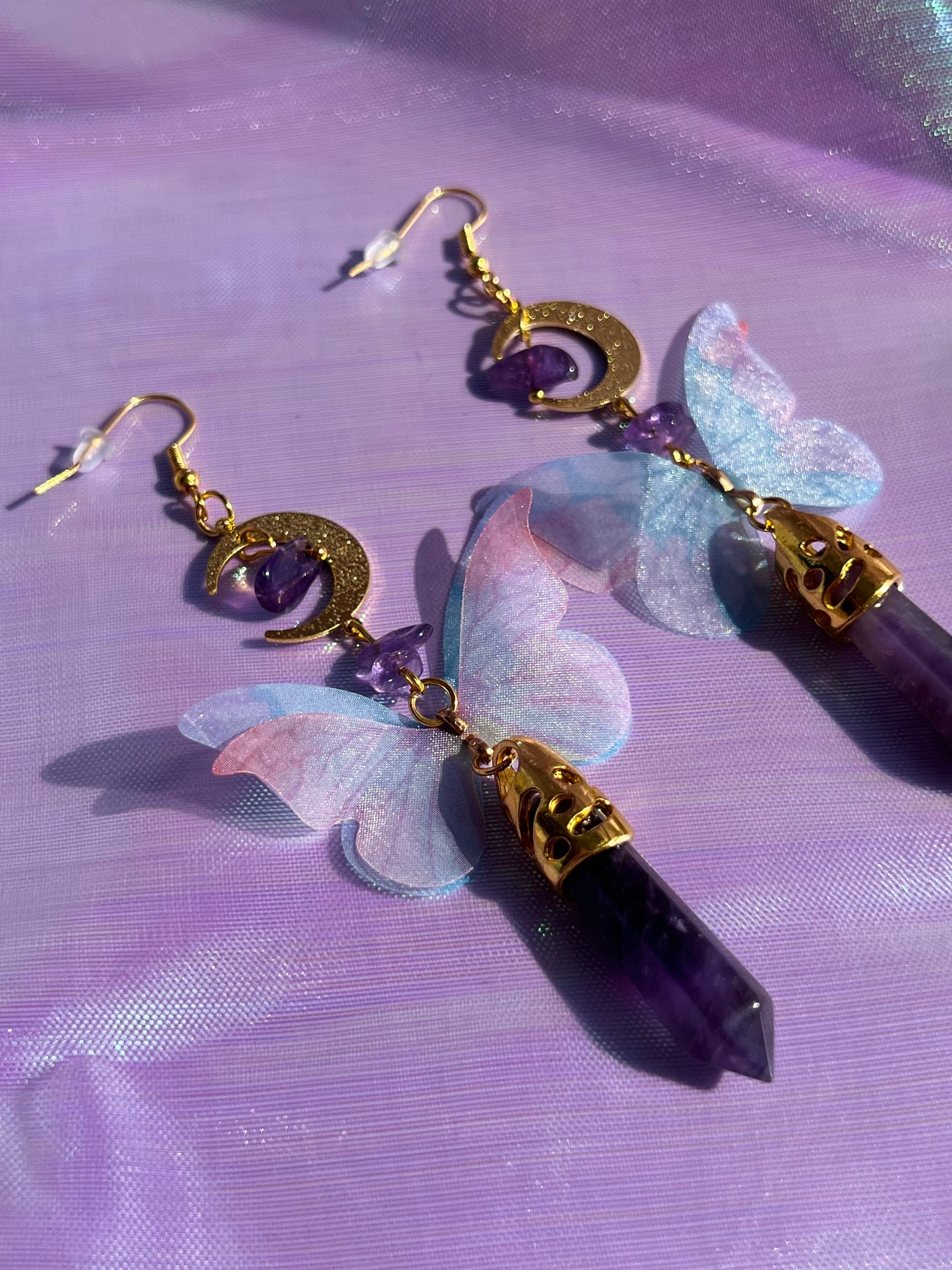 AMETHYST & BUTTERFLY FAIRY EARRINGS