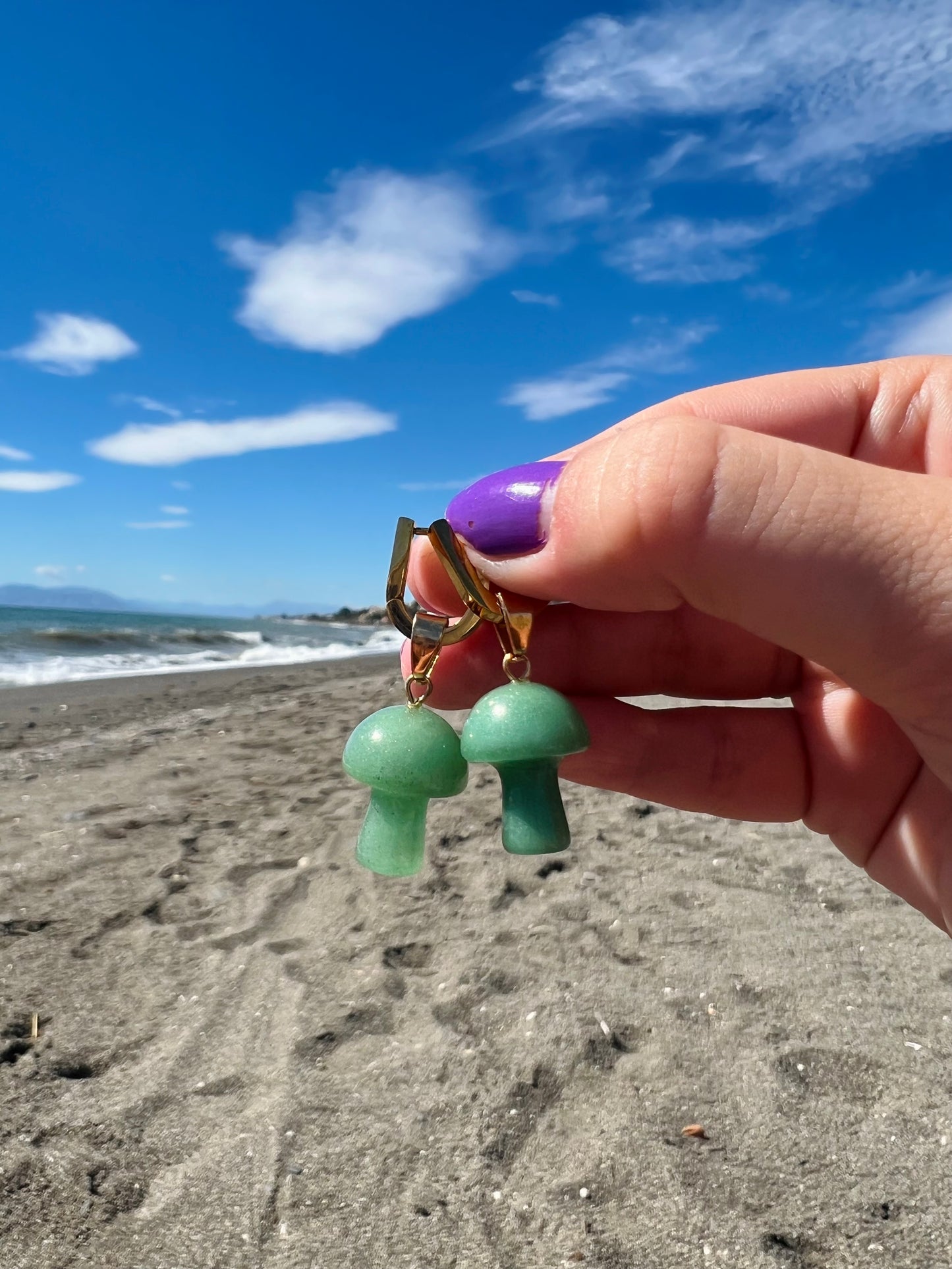 AVENTURINE MUSHROOM EARRINGS