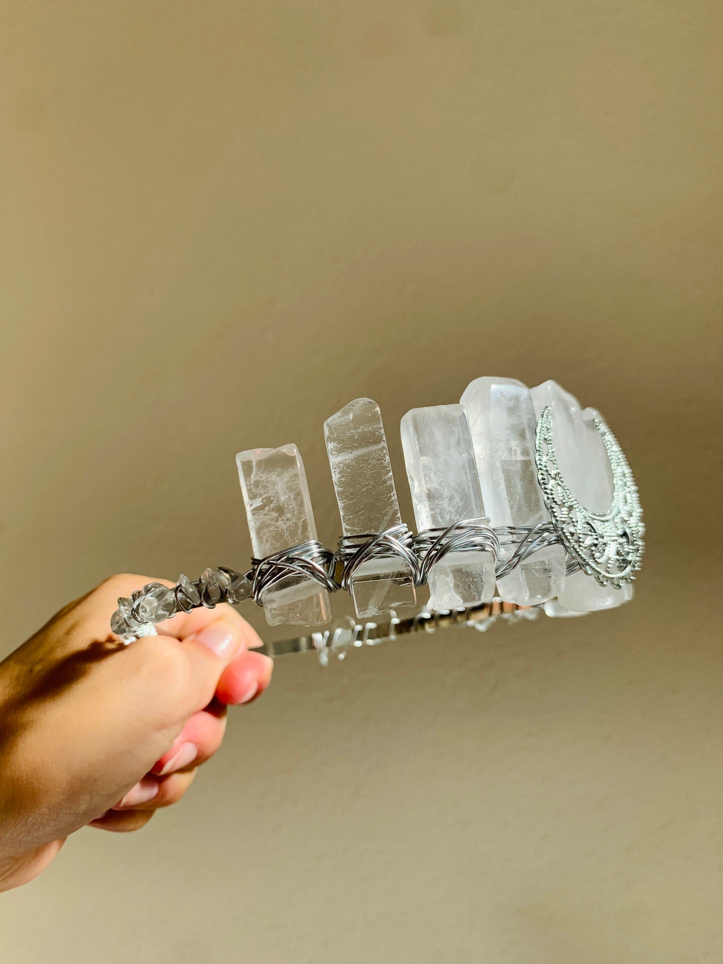 CLEAR QUARTZ CRYSTAL FAIRY CROWN