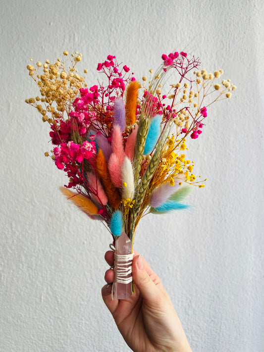 LARGE ROSE QUARTZ CRYSTAL FLOWER BOUQUETS