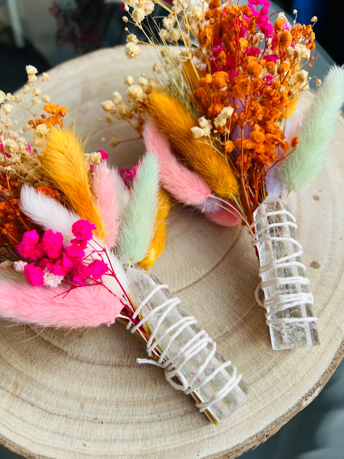 CLEAR QUARTZ CRYSTAL FLOWER BOUQUETS