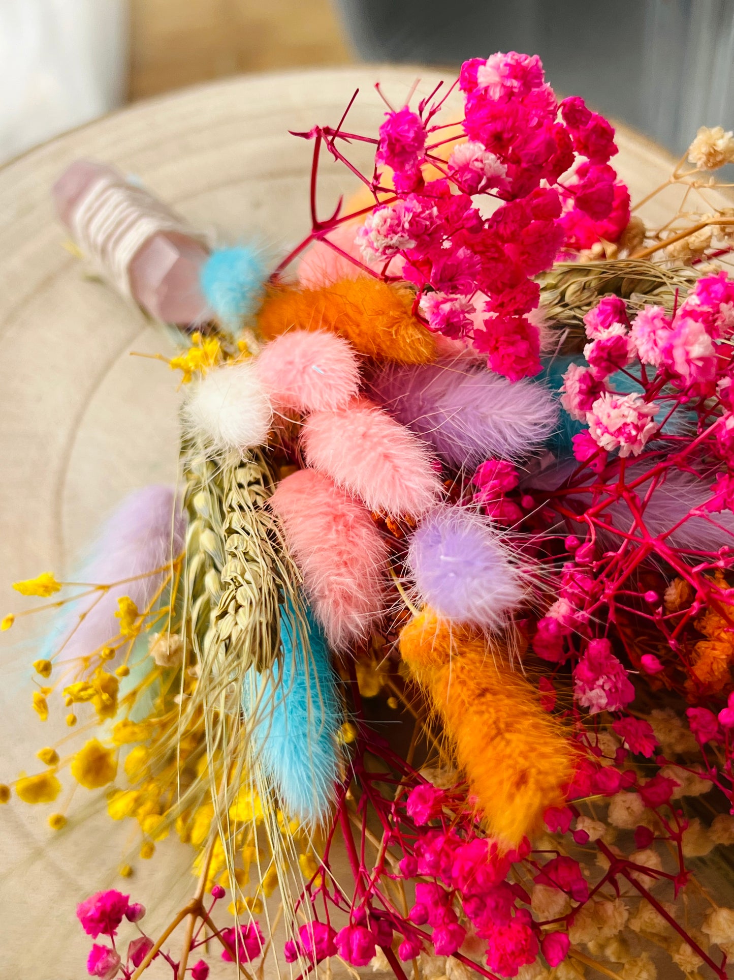 LARGE ROSE QUARTZ CRYSTAL FLOWER BOUQUETS
