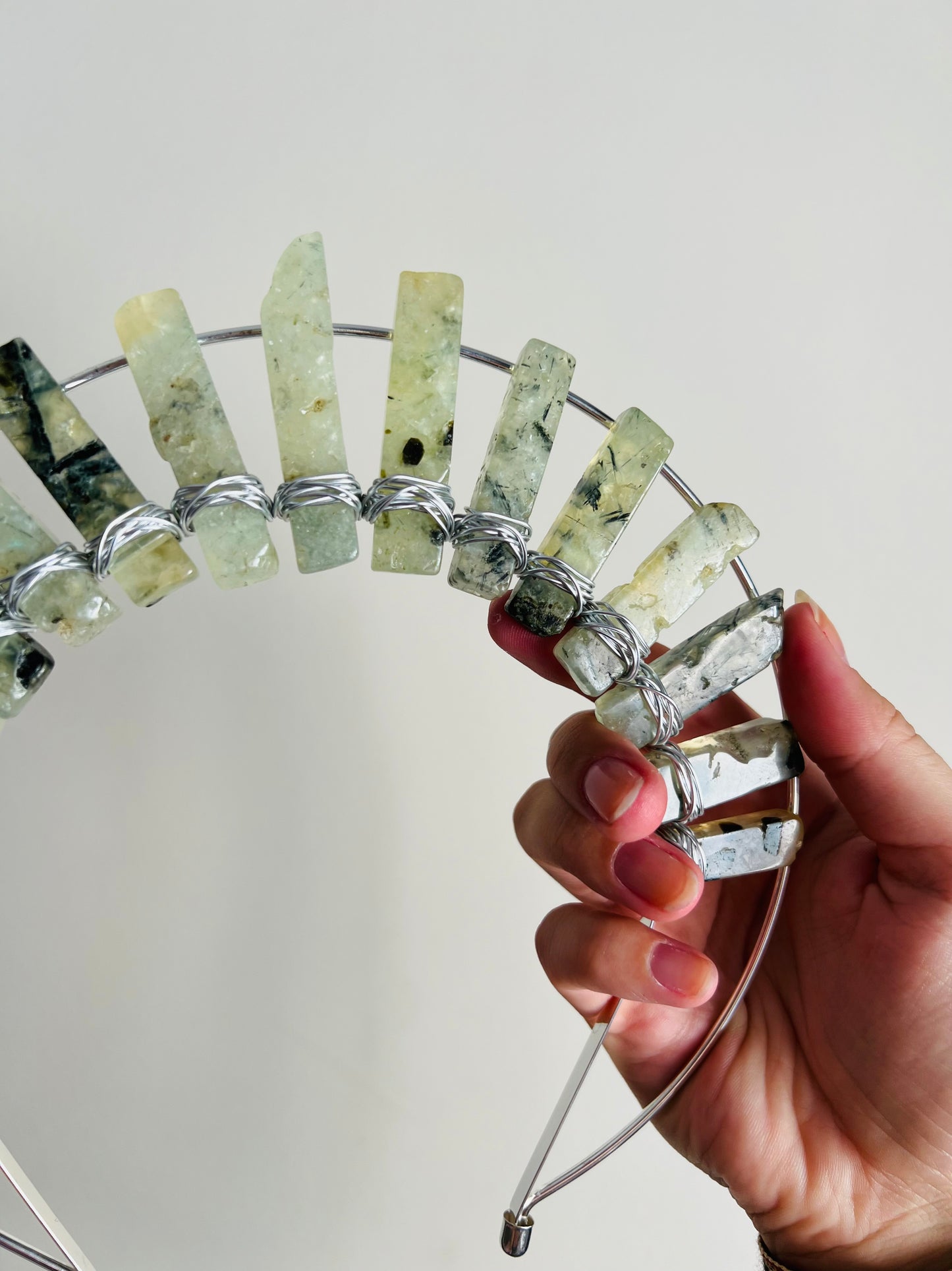PREHNITE HALO GODDESS CRYSTAL CROWN