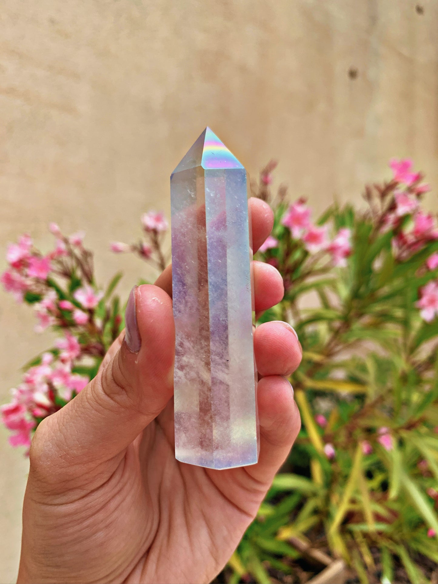 RAINBOW ANGEL AURA QUARTZ CRYSTAL POINT