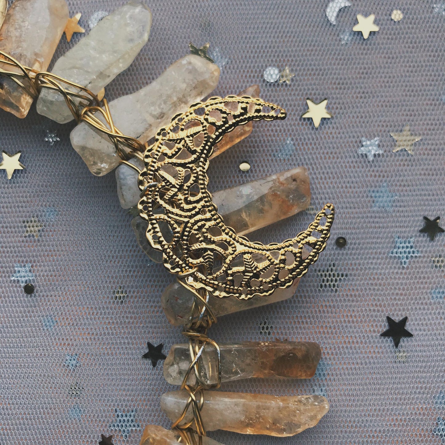 CITRINE MOON GODDESS CRYSTAL CROWN