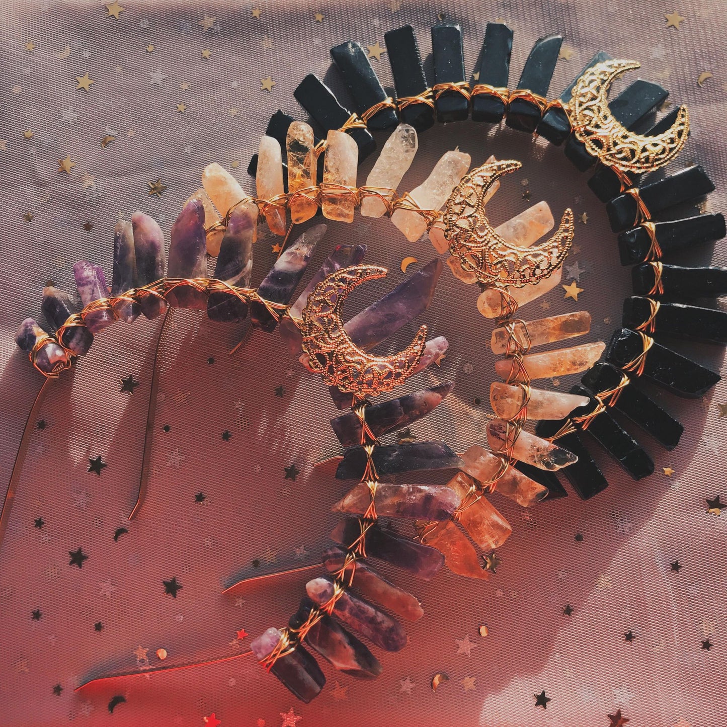 CITRINE MOON GODDESS CRYSTAL CROWN