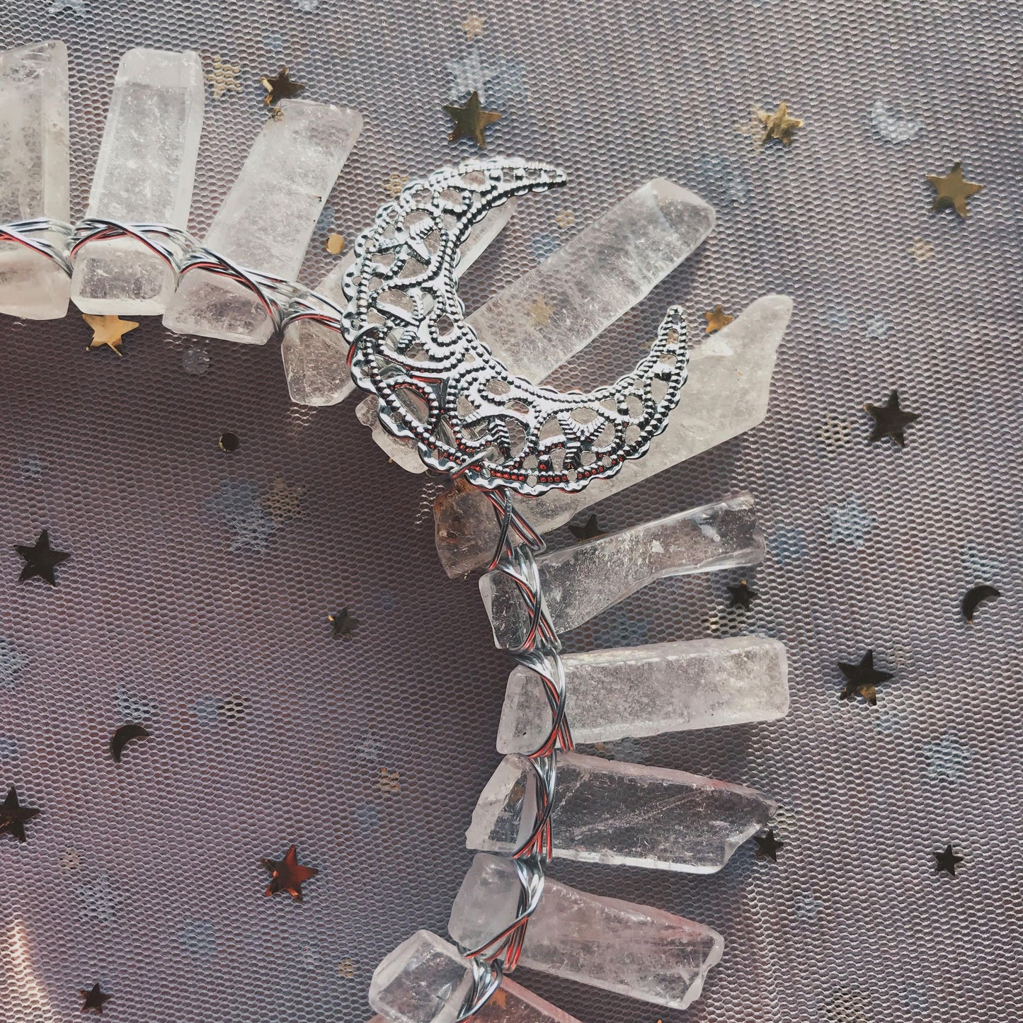 CLEAR QUARTZ SILVER GODDESS CRYSTAL CROWN