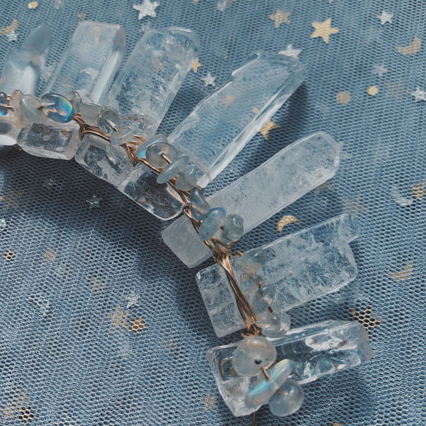 CLEAR QUARTZ & LABRADORITE CROWN