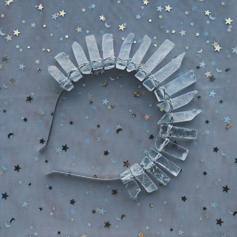 CLEAR QUARTZ SILVER GODDESS CRYSTAL CROWN