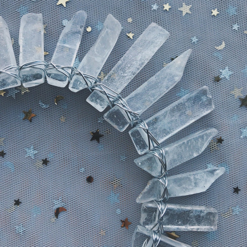 CLEAR QUARTZ SILVER GODDESS CRYSTAL CROWN