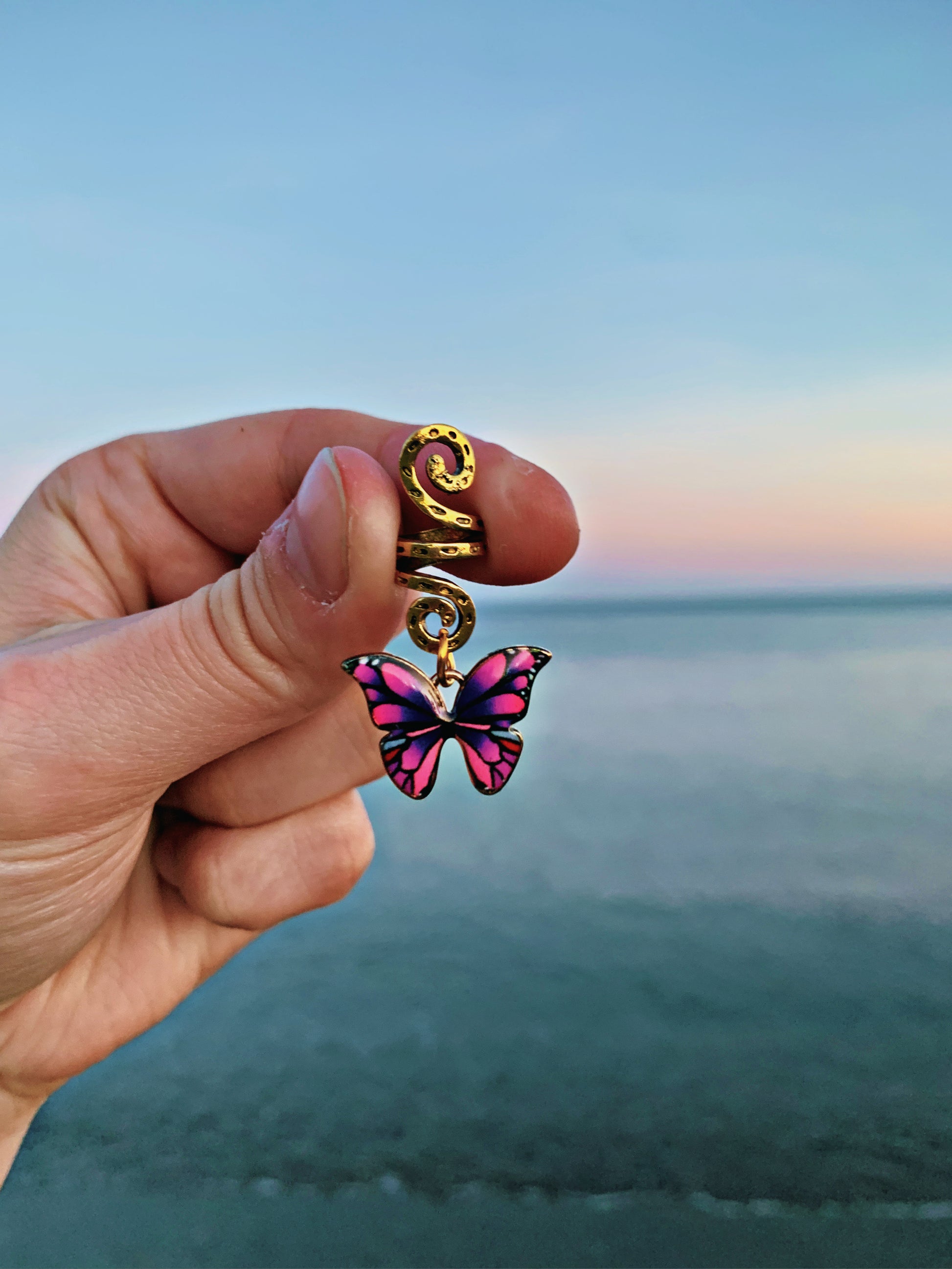 SPIRAL BUTTERFLY HAIR CHARMS
