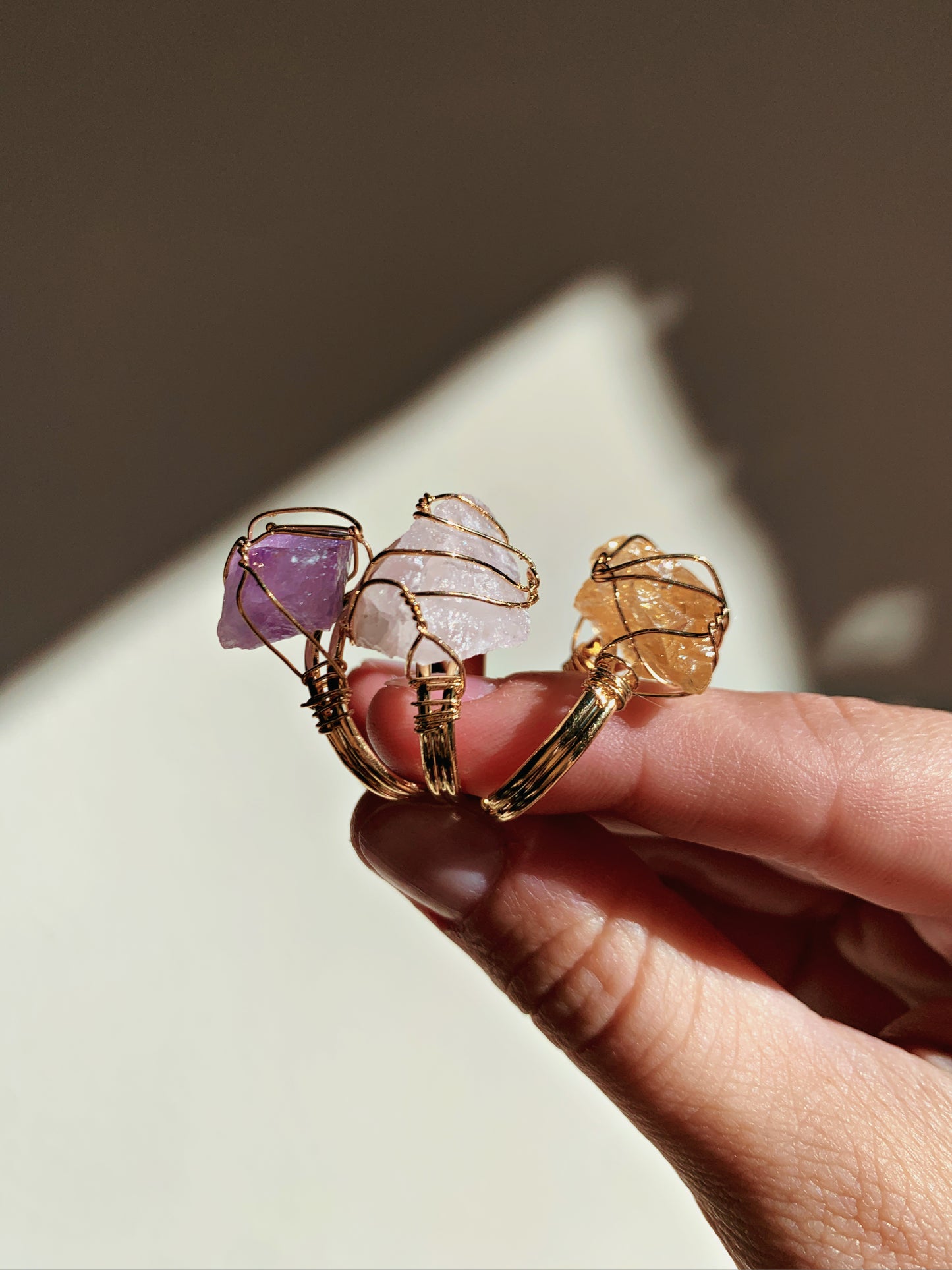 RAW CRYSTAL RINGS