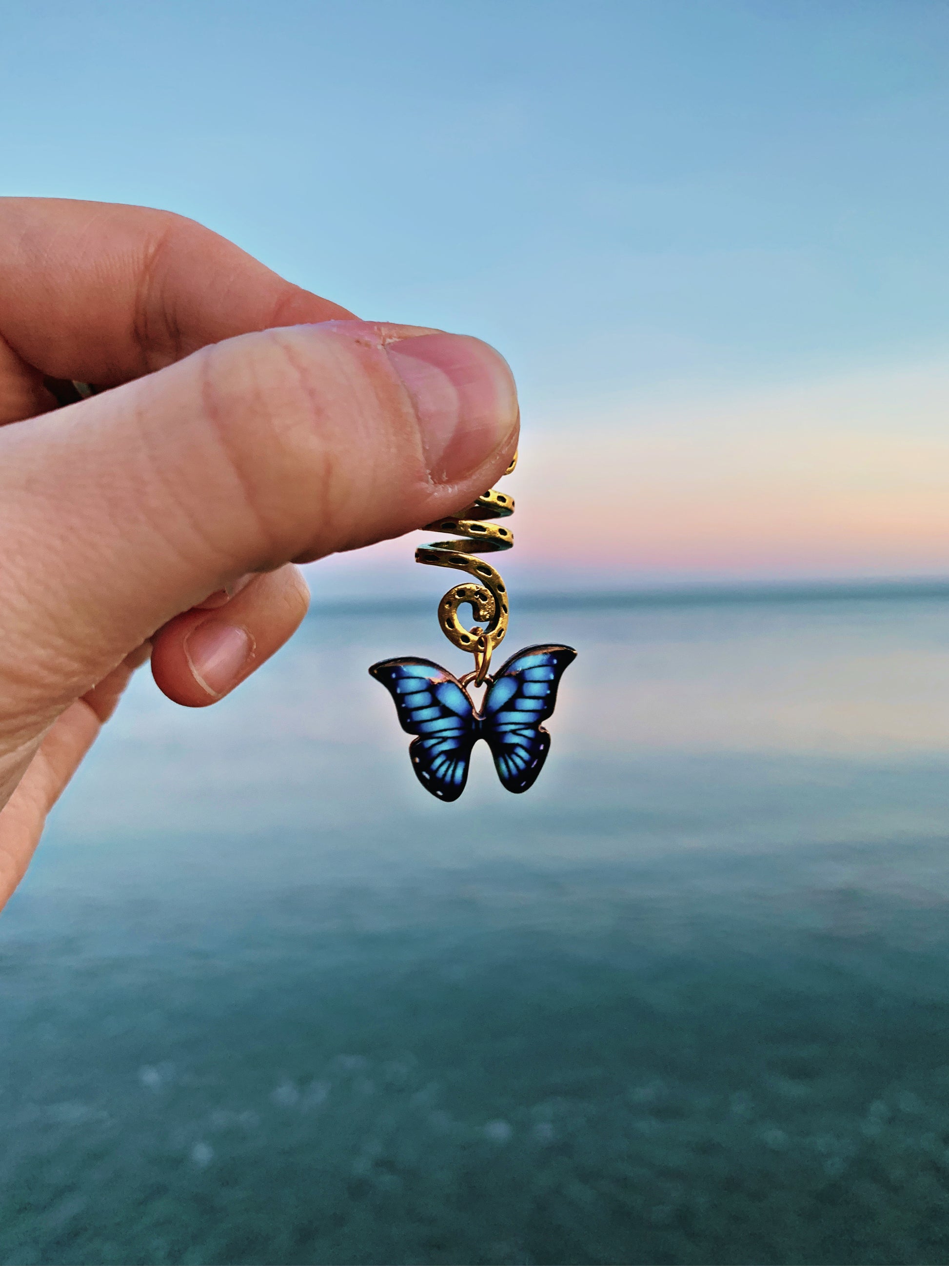 SPIRAL BUTTERFLY HAIR CHARMS