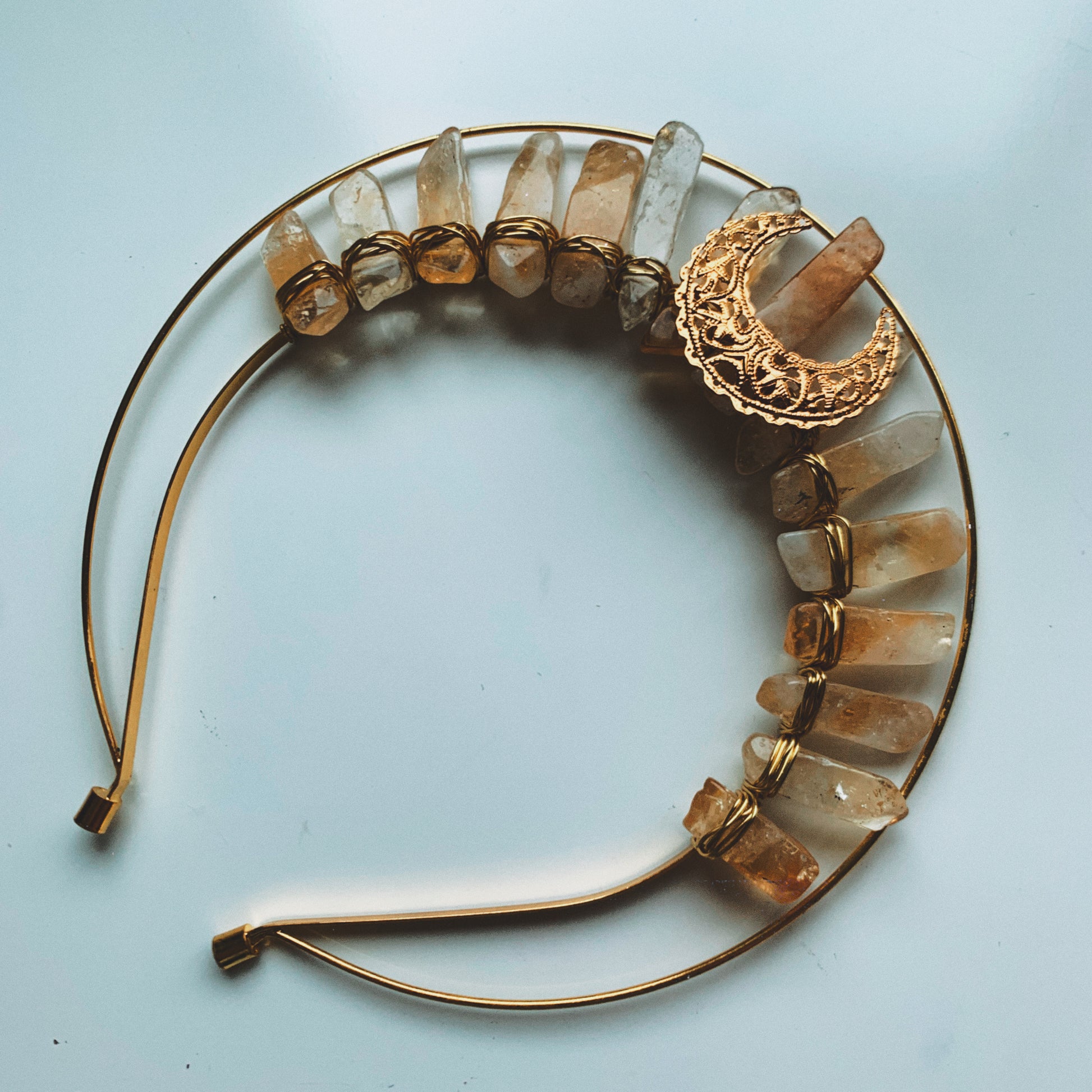 MAGICAL CITRINE MOON HALO GODDESS CRYSTAL CROWN