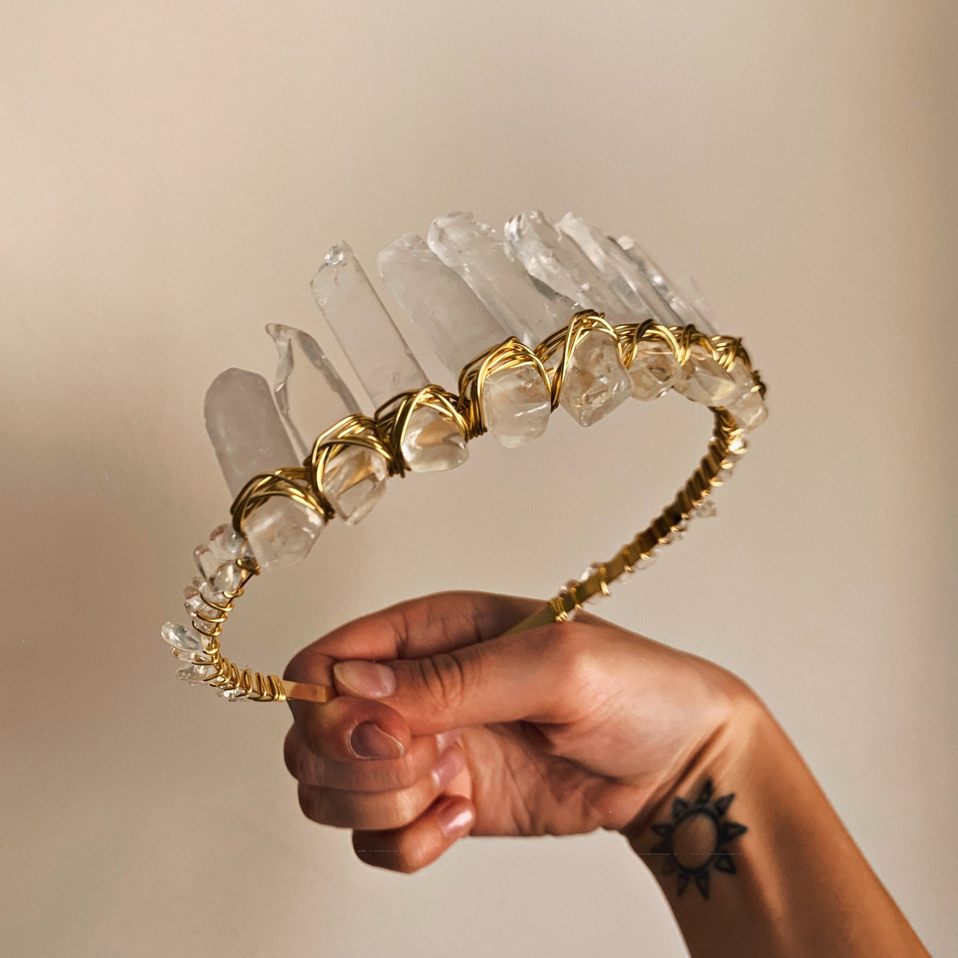 CLEAR QUARTZ CRYSTAL FAIRY CROWN