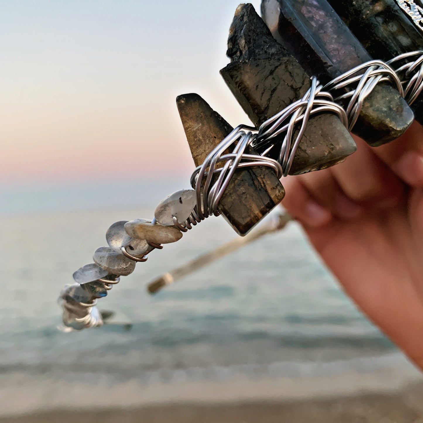 LABRADORITE MOON CRYSTAL FAIRY CROWN