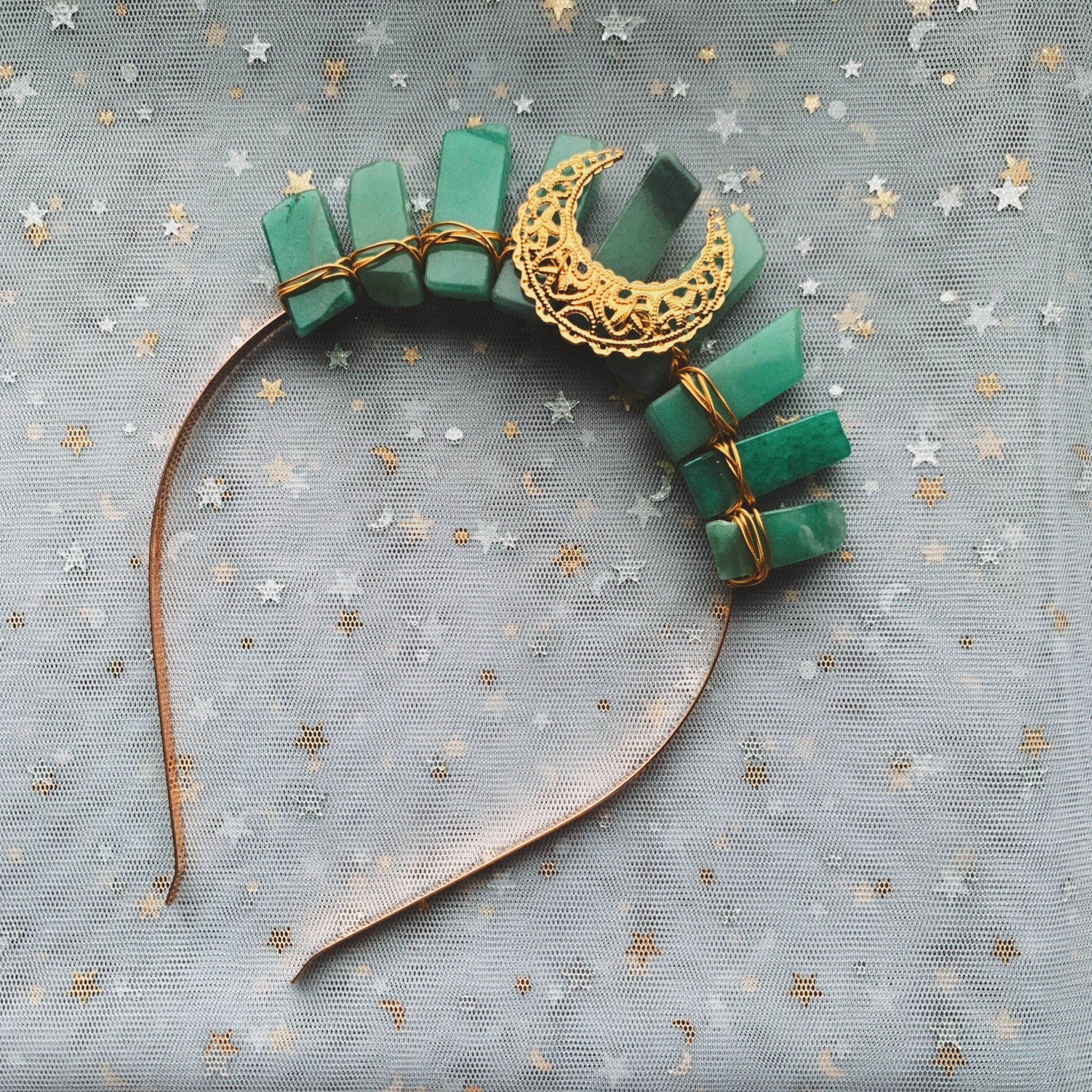 GREEN AVENTURINE SMALL GODDESS CRYSTAL CROWN