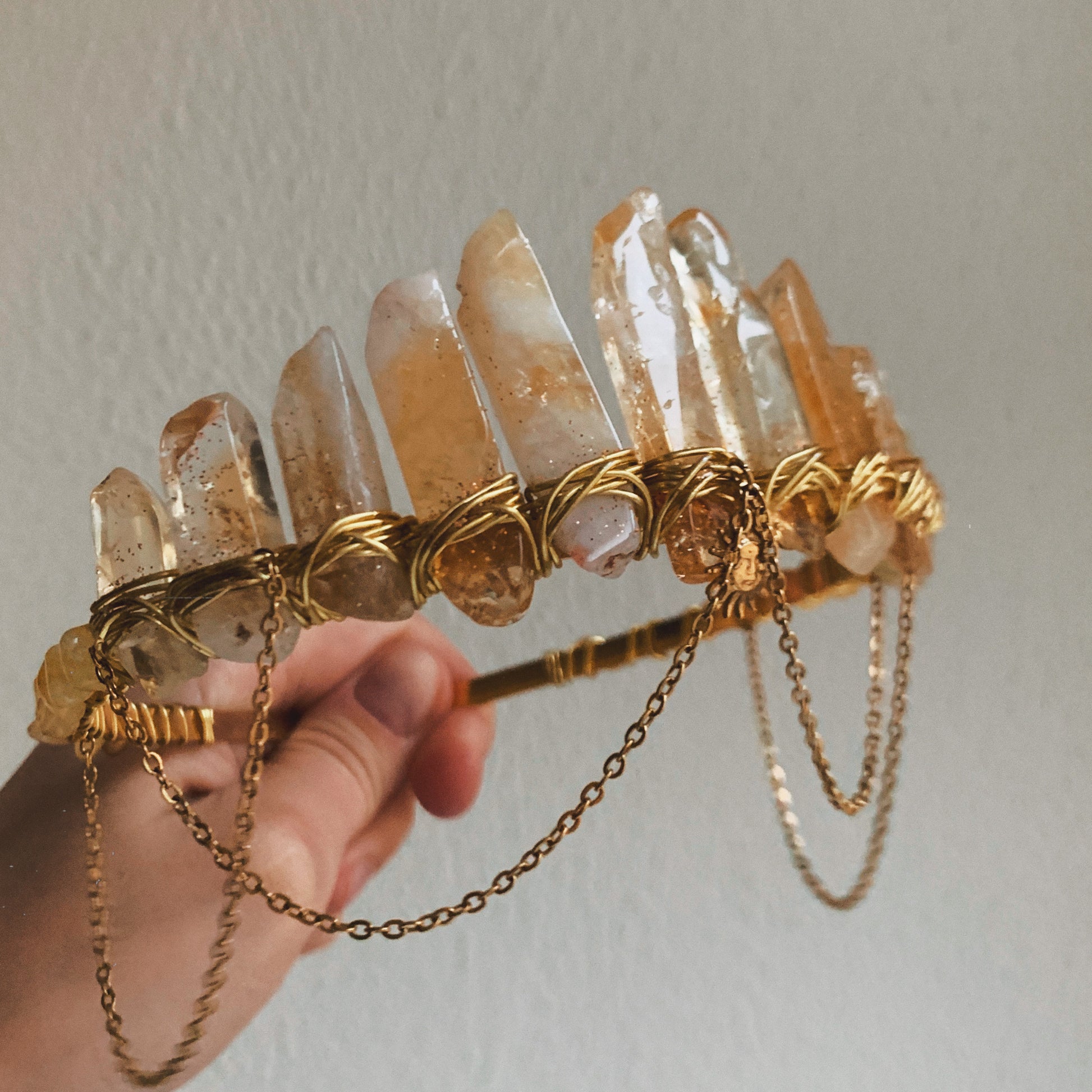 CITRINE SUN GOLD CRYSTAL CROWN