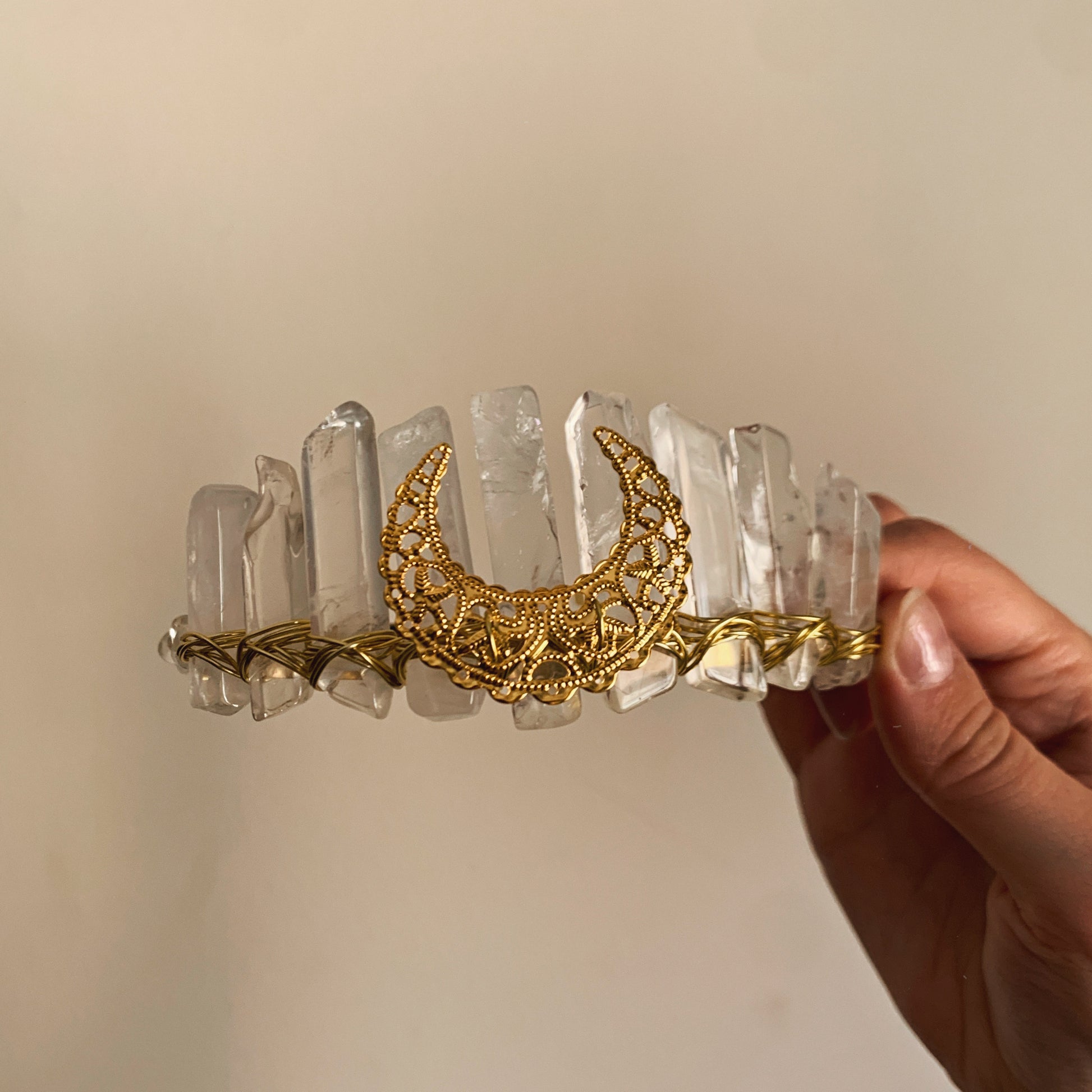 CLEAR QUARTZ CRYSTAL FAIRY CROWN