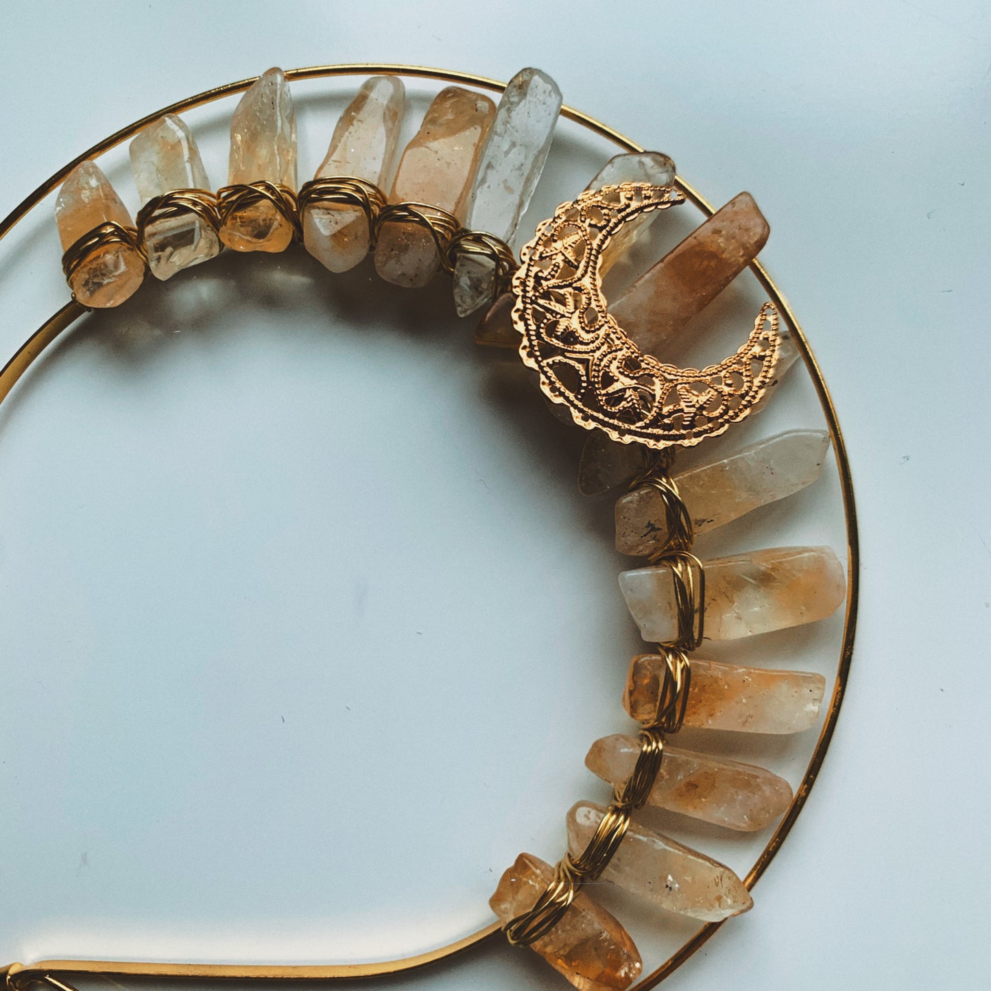 MAGICAL CITRINE MOON HALO GODDESS CRYSTAL CROWN