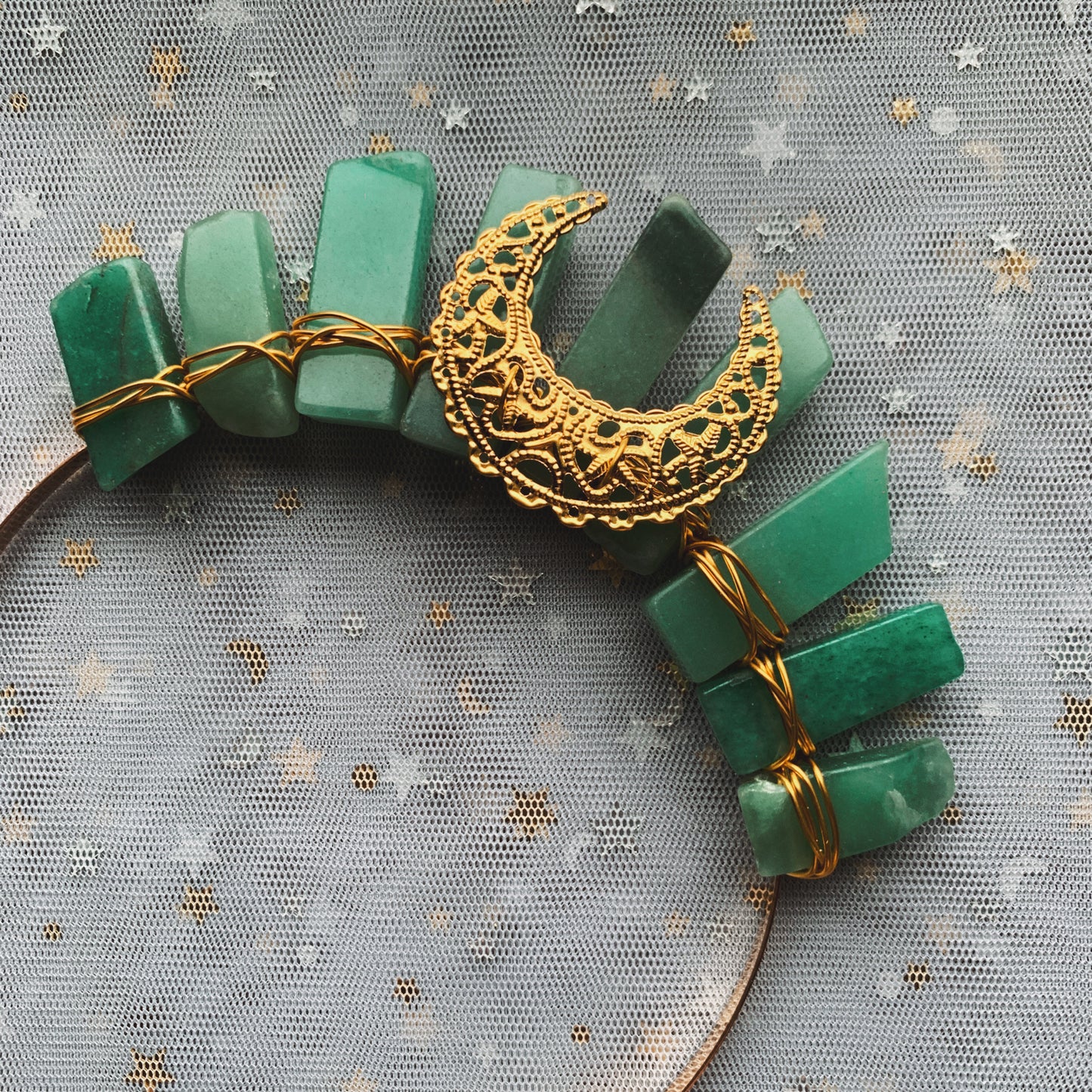 GREEN AVENTURINE SMALL GODDESS CRYSTAL CROWN