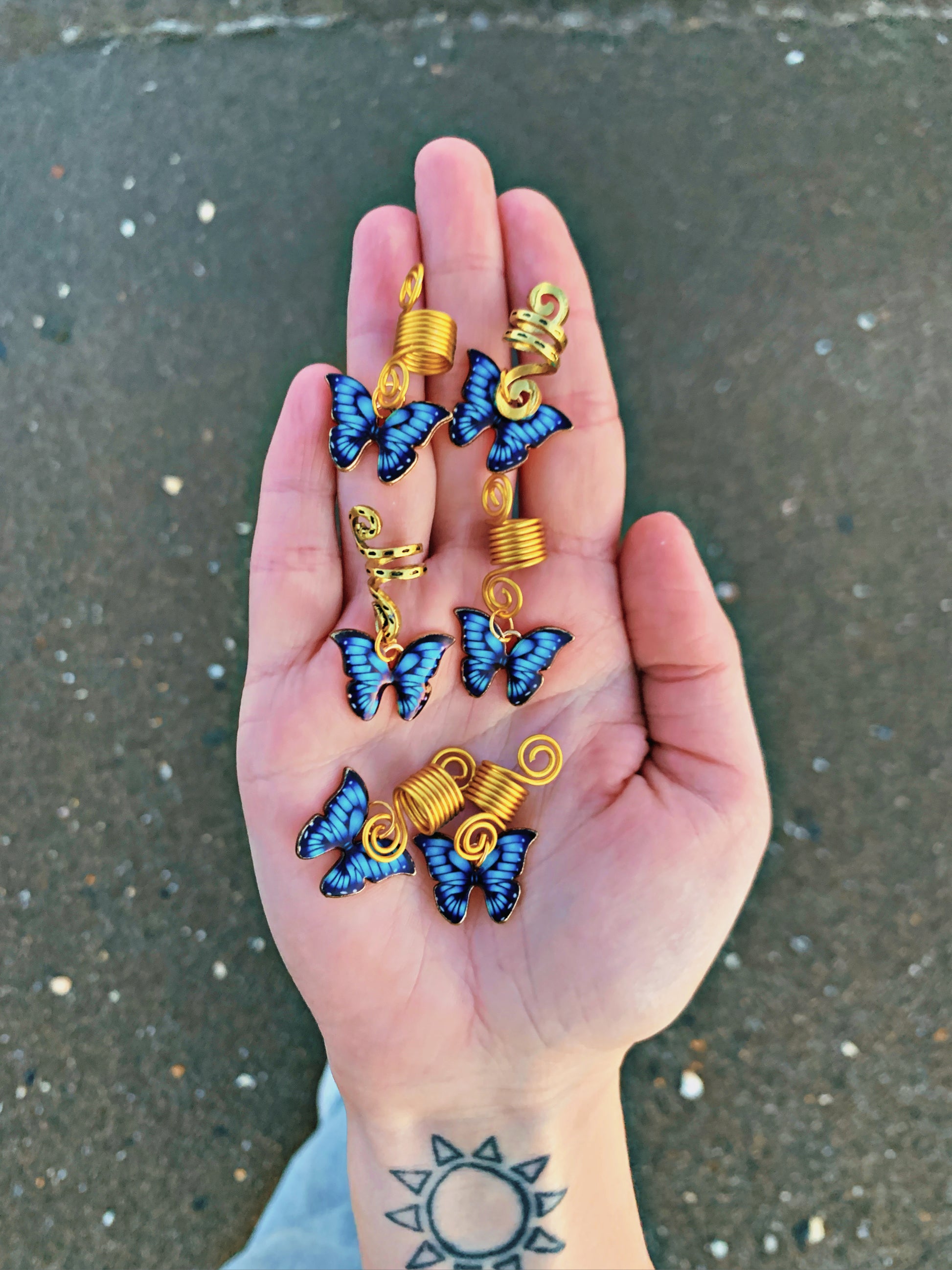 SPIRAL BUTTERFLY HAIR CHARMS