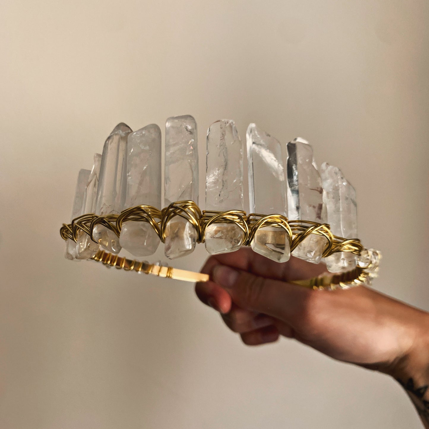 CLEAR QUARTZ CRYSTAL FAIRY CROWN