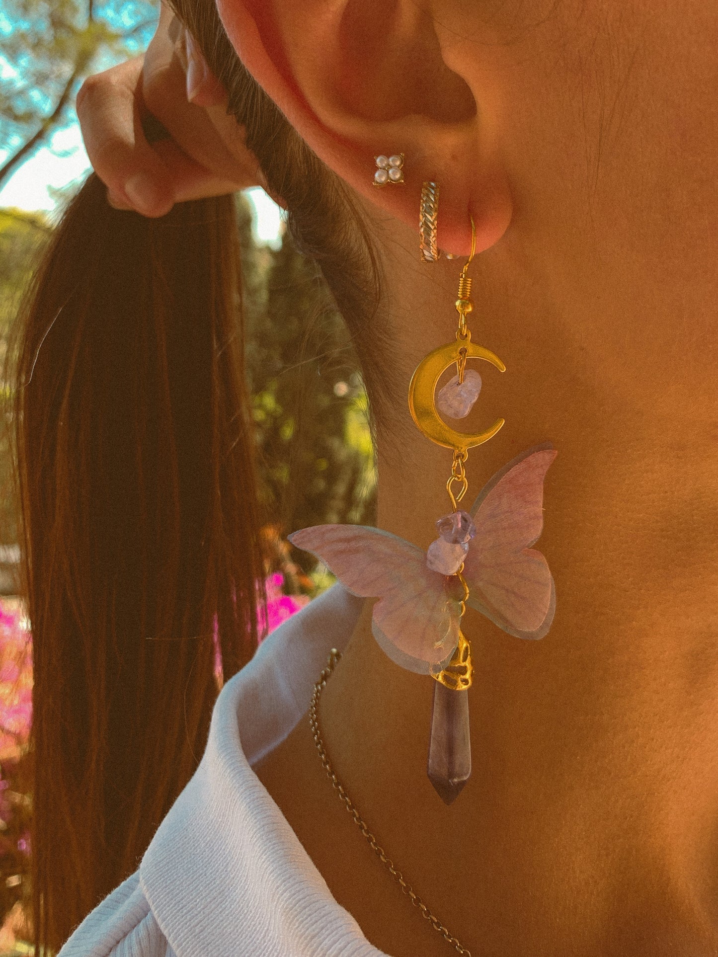AMETHYST BUTTERFLY FAIRY EARRINGS