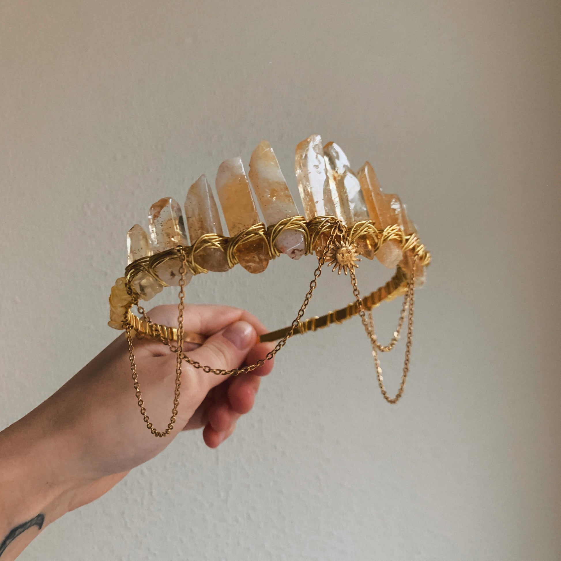 CITRINE SUN GOLD CRYSTAL CROWN