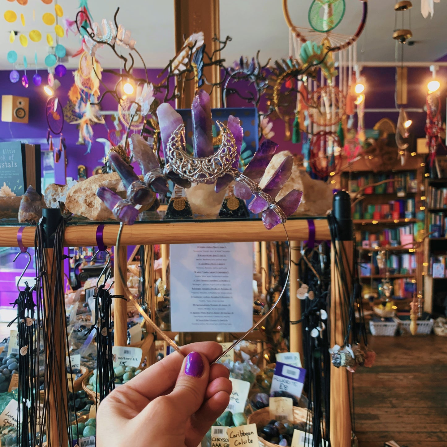 AMETHYST SMALL SILVER GODDESS CRYSTAL CROWN