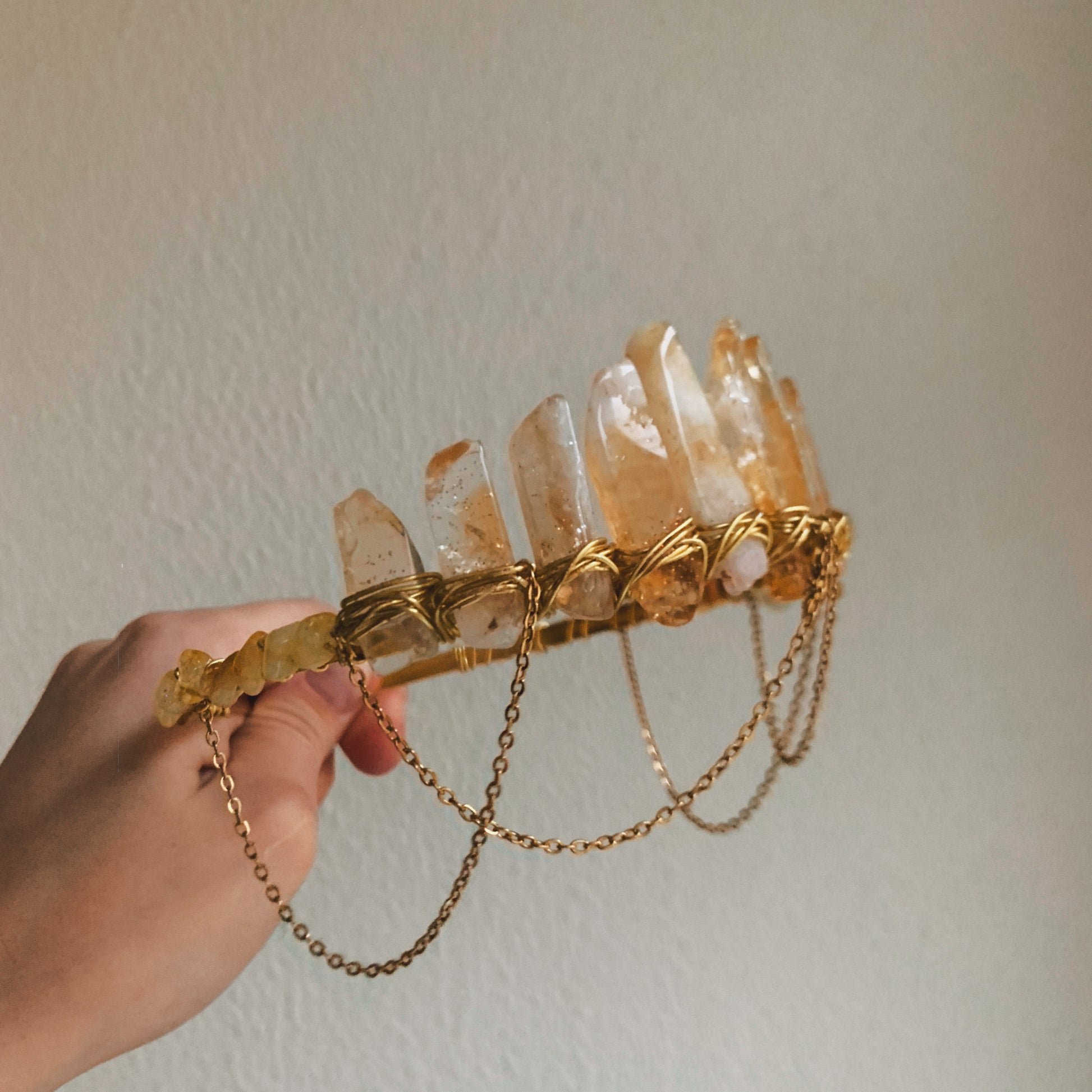 CITRINE SUN GOLD CRYSTAL CROWN
