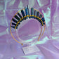 LAPIS LAZULI GOLD HALO GODDESS CRYSTAL CROWN