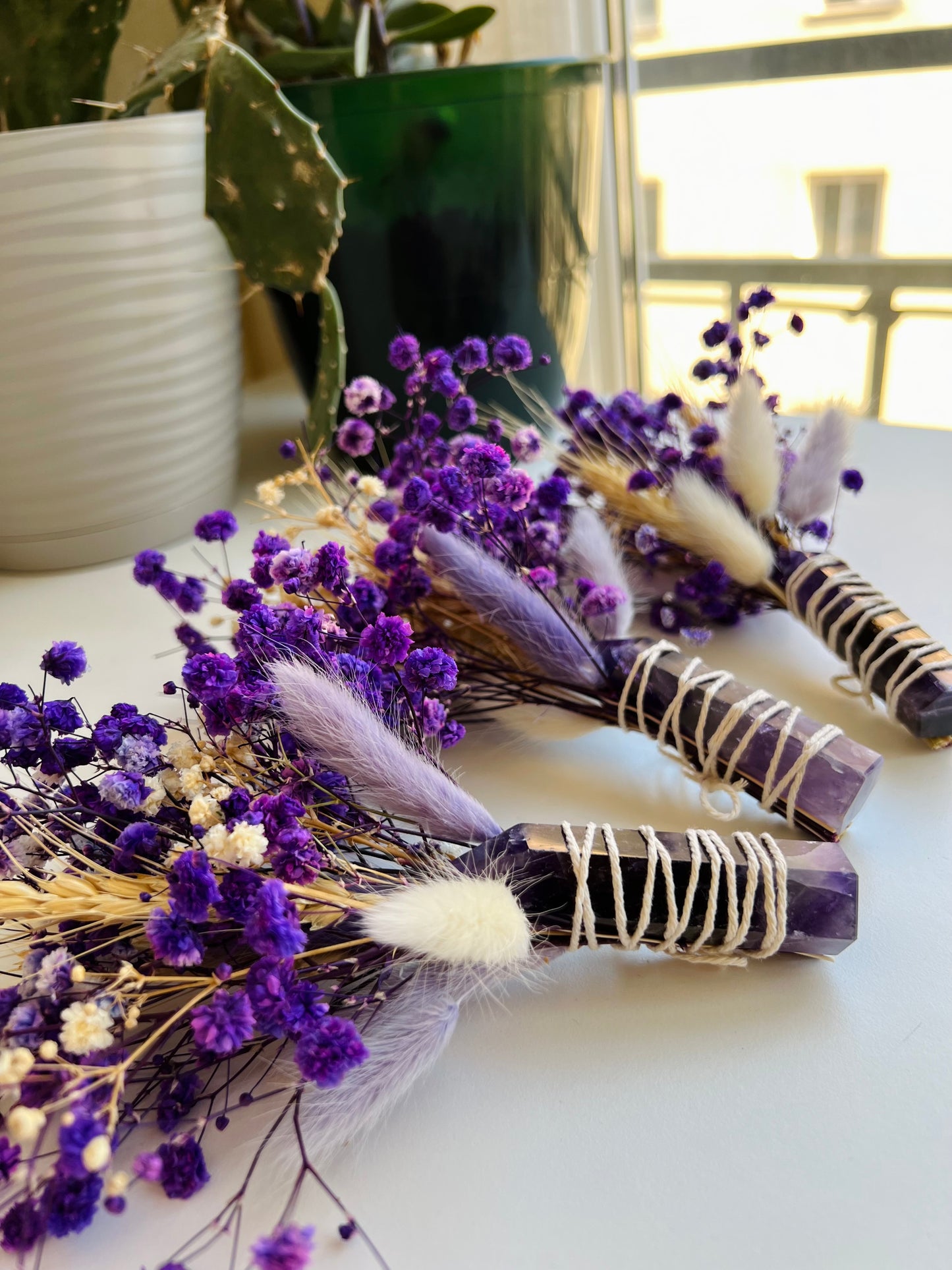 AMETHYST CRYSTAL FLOWER BOUQUETS