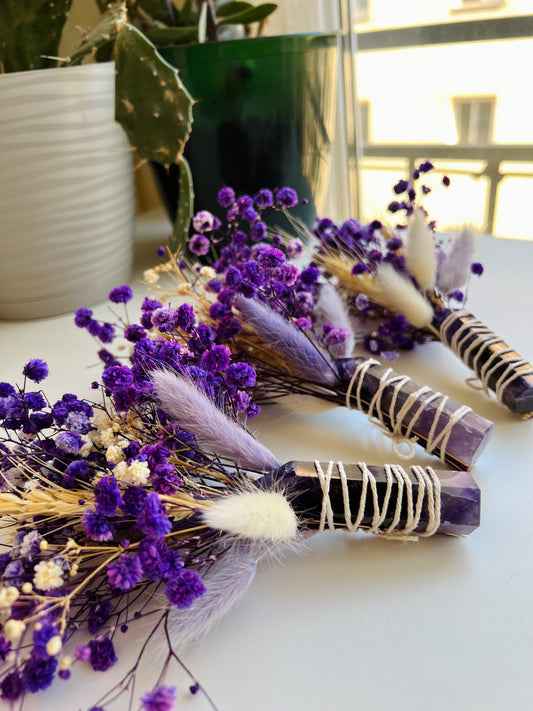 AMETHYST CRYSTAL FLOWER BOUQUETS