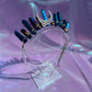 BLUE RAINBOW AURA SILVER GODDESS CRYSTAL CROWN