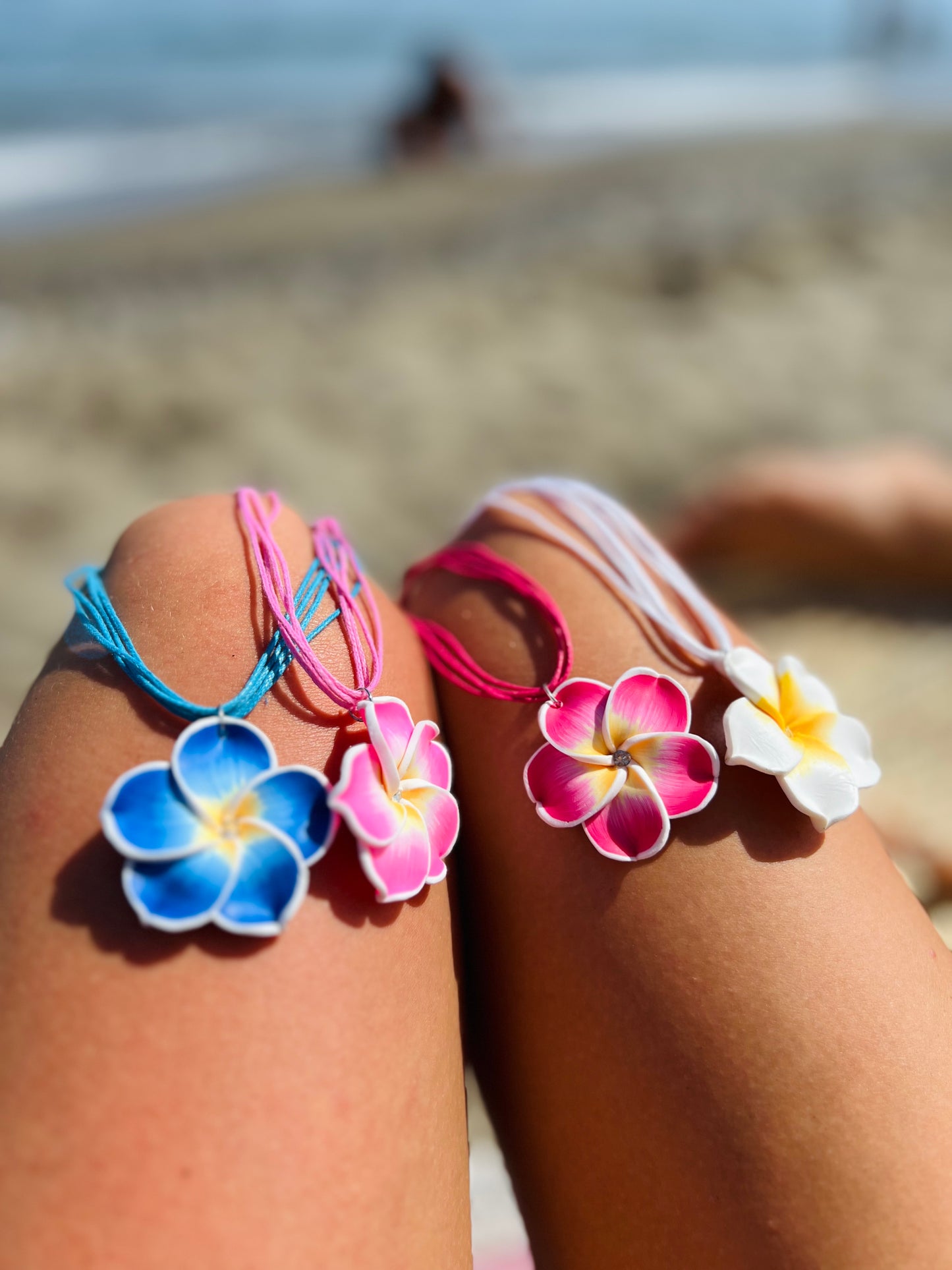 HAWAII FLOWER COLORFUL NECKLACE & EARRINGS SET