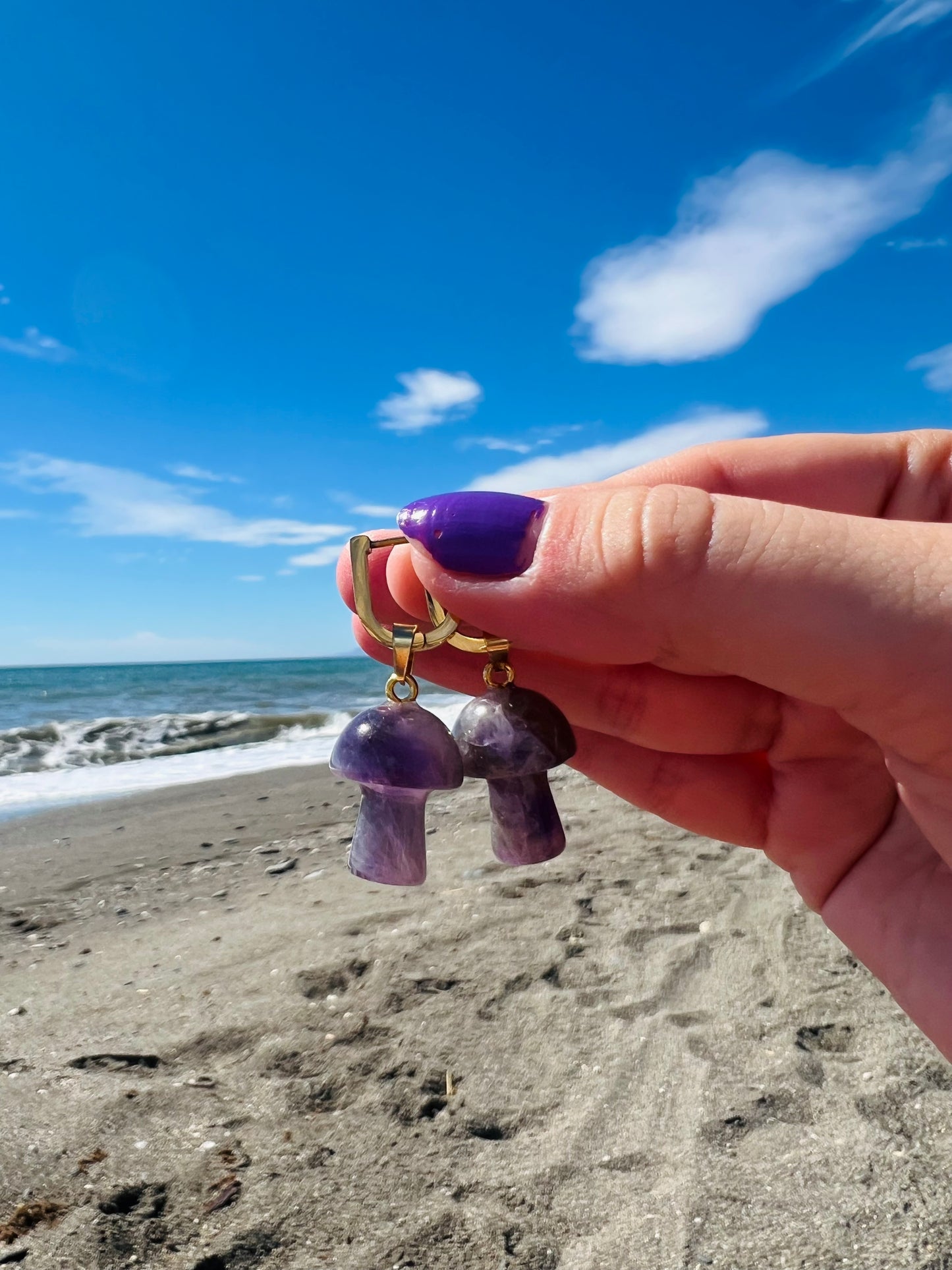 AMETHYST MUSHROOM EARRINGS