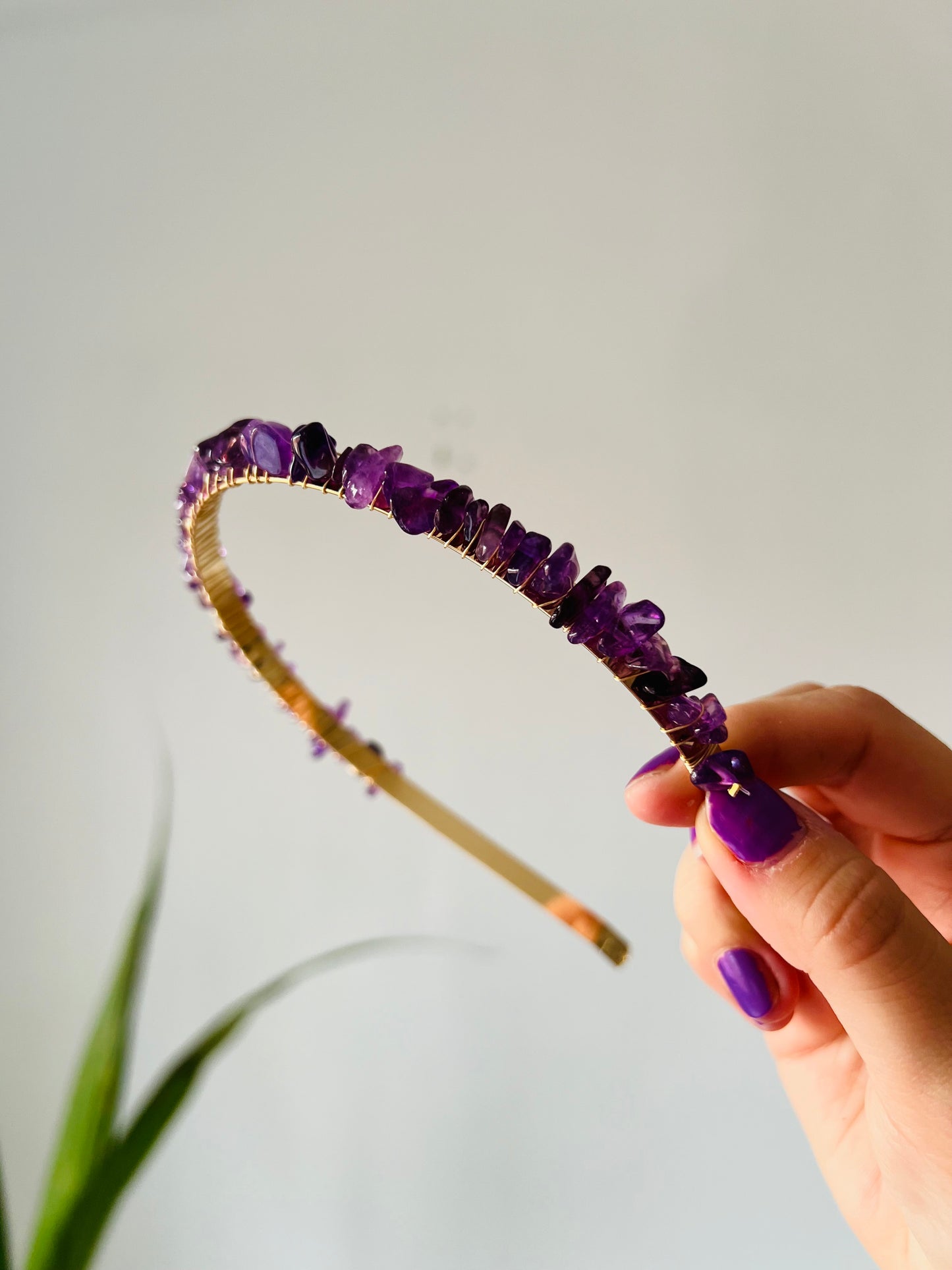 AMETHYST CRYSTAL HAIR SET