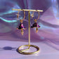 PURPLE & GOLD MUSHROOM EARRINGS