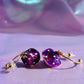 PURPLE & GOLD MUSHROOM EARRINGS