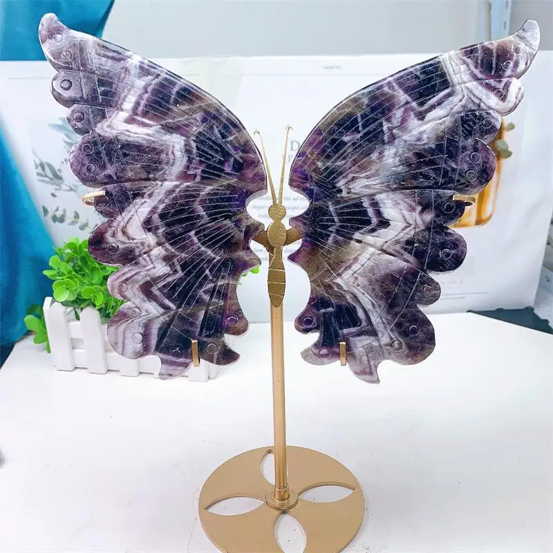 AMETHYST BUTTERFLY WING CARVING SCULPTURE