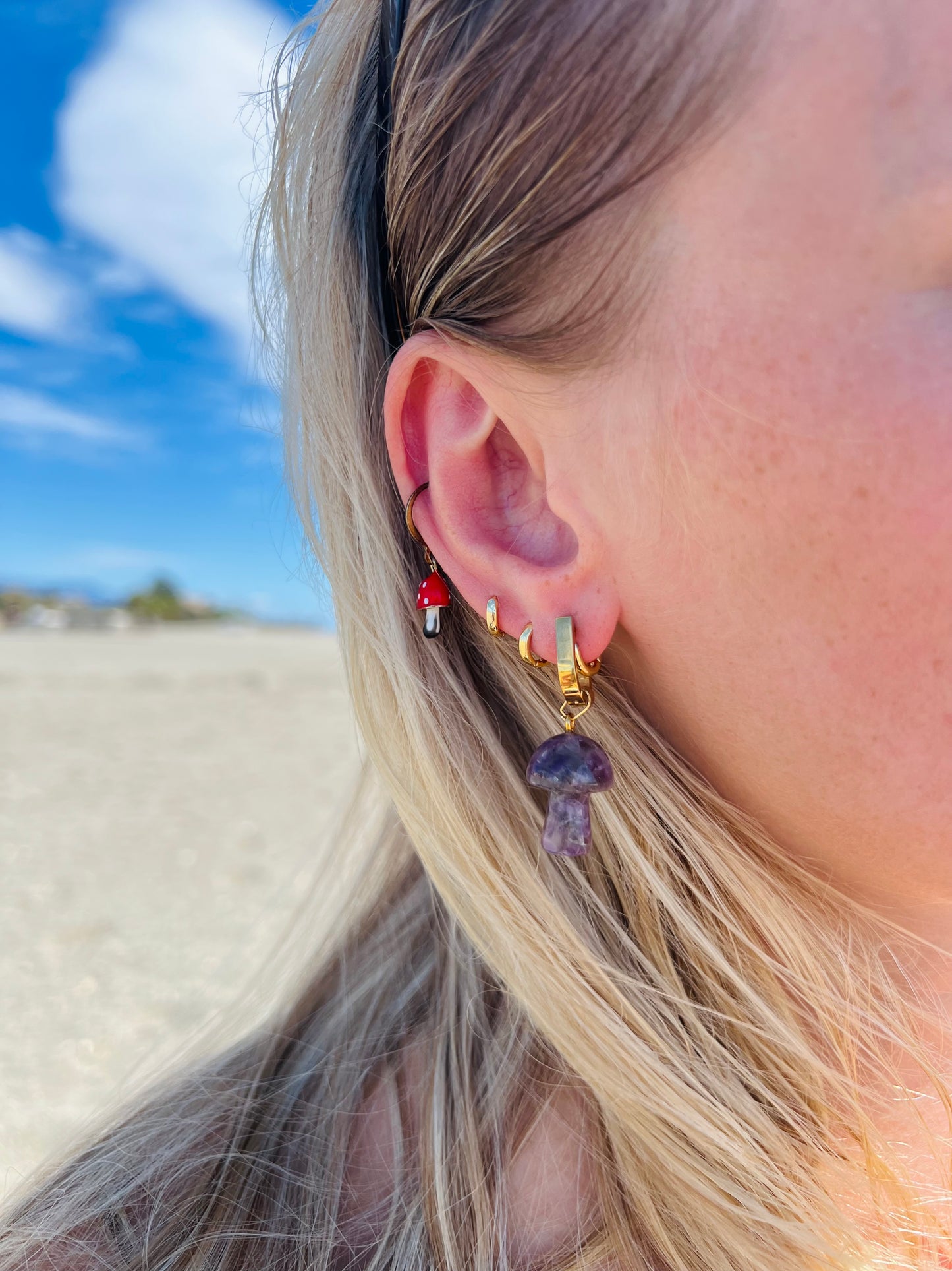 AMETHYST MUSHROOM EARRINGS