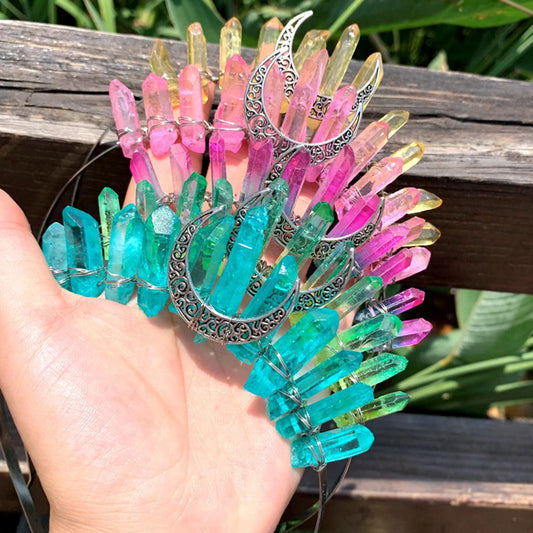 BRIGHT COLOURS ANGEL AURA CRYSTAL GODDESS CROWNS